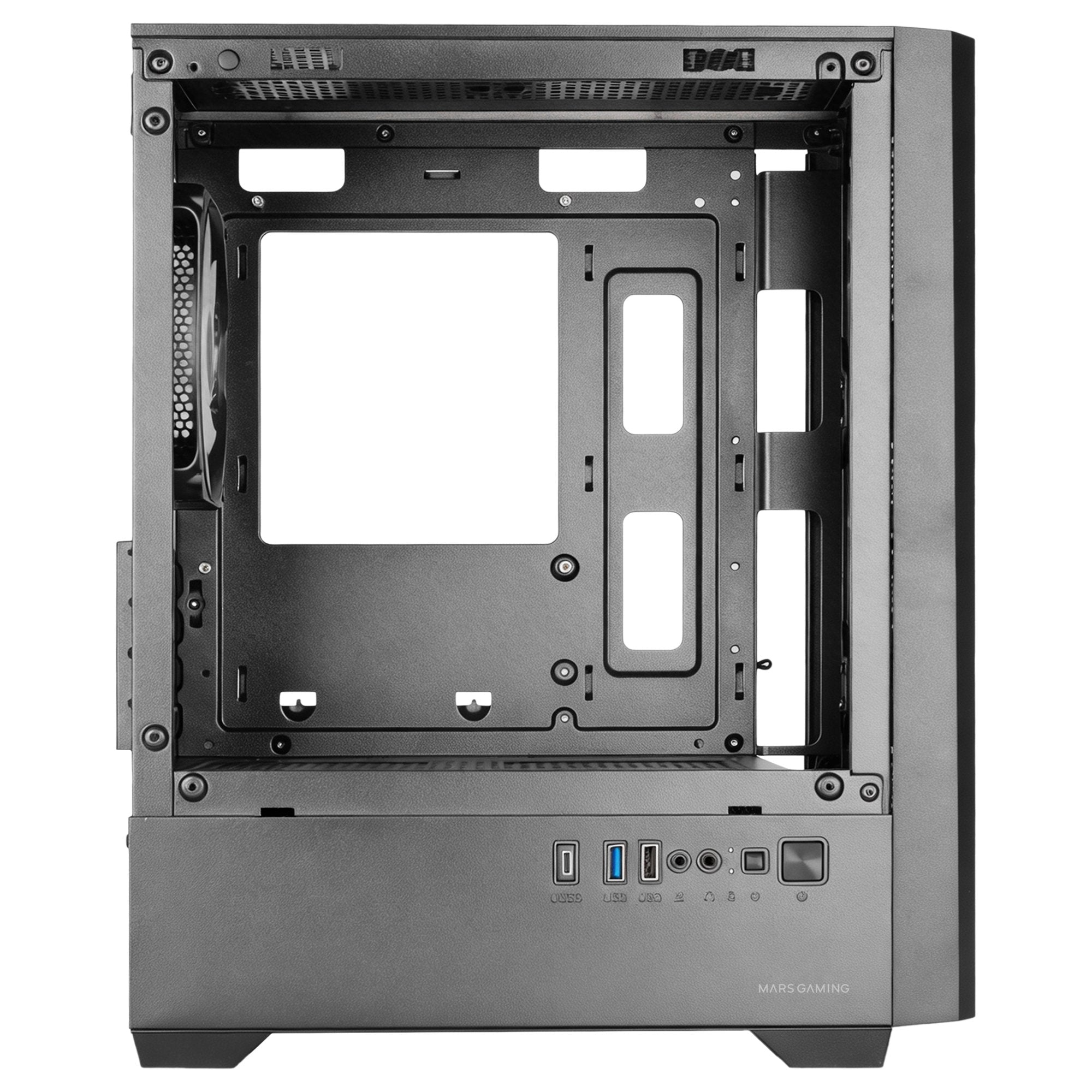 Caja Pc  Microatx Mars Gaming Mc-Vector Gpu Max 282mm Cristal Templado Mesh Argb Usb-C Negra