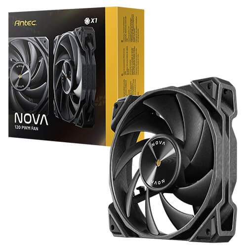 Ventilador Pc  Auxiliar Nova 120 Negro Antec 120mm/ Hasta 3200 Rpm,/ Hasta 38.7 Db(A)
