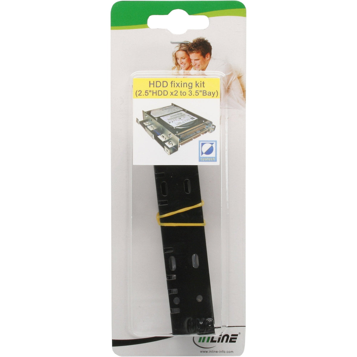 Inline Soporte Dos Hdd/Ssd De 2,5" A Hdd De 3,5" Con Tornillos, Negro