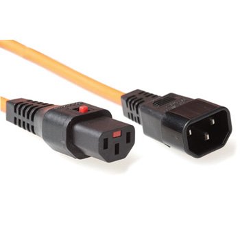 Cable Extension C13 A C14  3 M Naranja   C13 Iec Lock Pc942