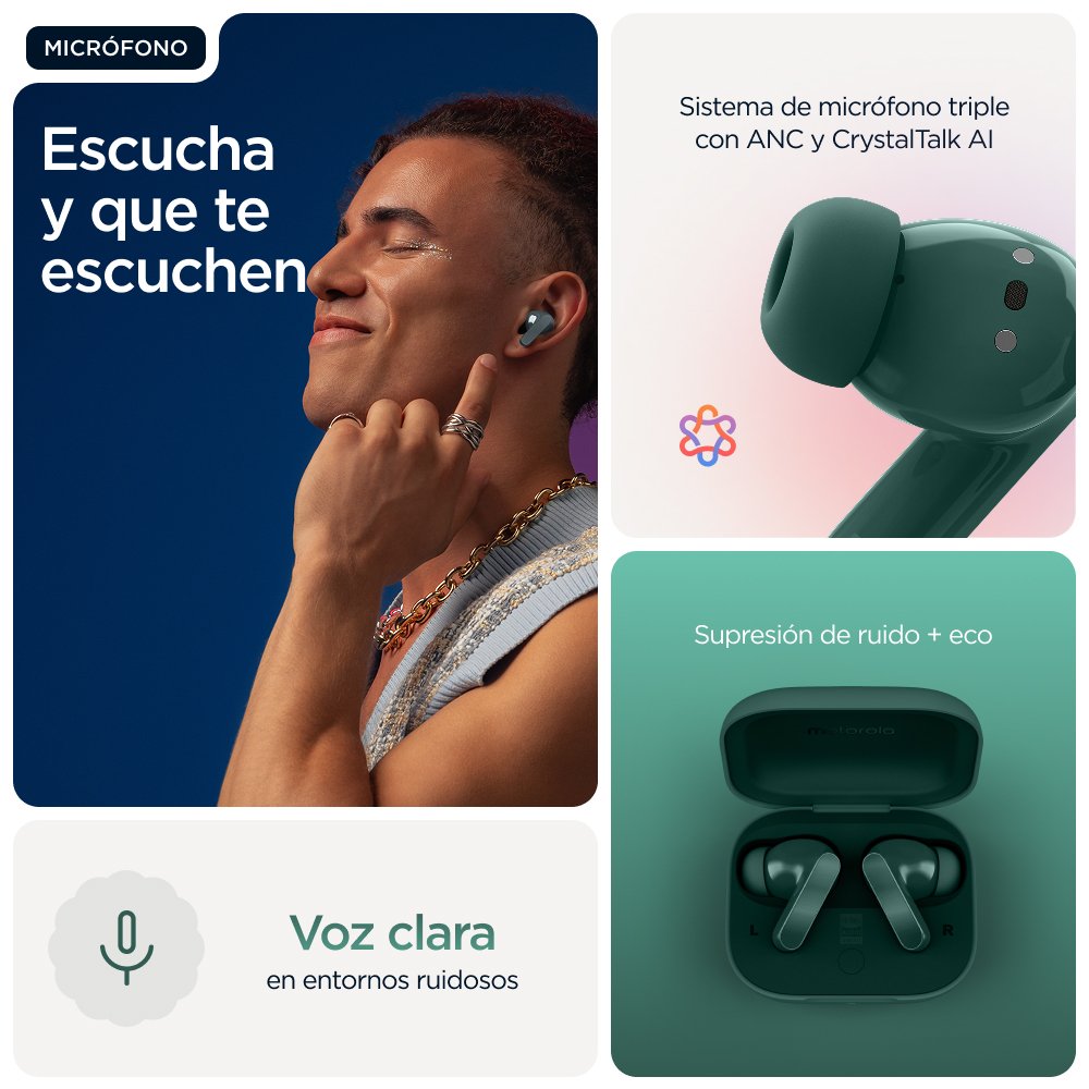 EAN 0840493607030 - Motorola Moto Buds Bass Auriculares True Wireless Stereo (TWS) Dentro de oído Llamadas/Música Bluetooth V imagen 15