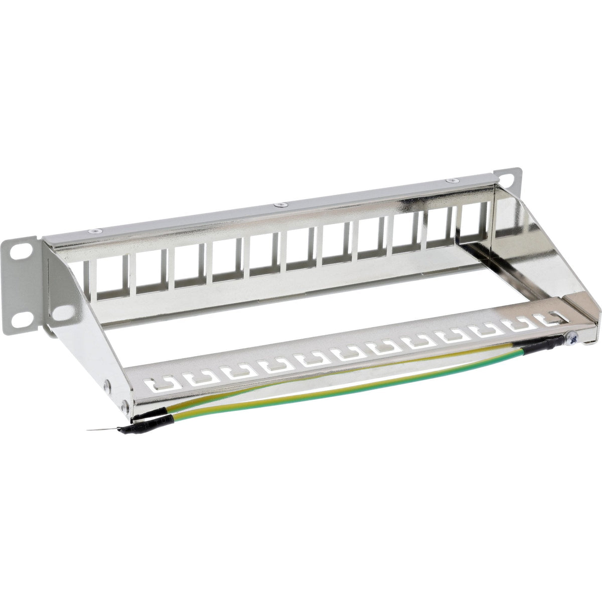 Panel Vacío Inline 10" Patchpanel De 12 Vías, Para Módulos Keystone, 1u, Gris Ral 7035