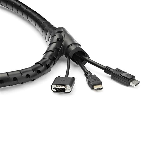 Startech.Manga De 2,5m En Espiral Para Gestión De Cableado Con Diámetro De 45mm Negro