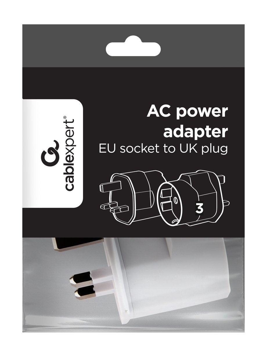 Gembird A-Ac-Eufukm-01 Adaptador De Corriente Ca, Enchufe Schuko Ue A Enchufe Reino Unido, 13 A