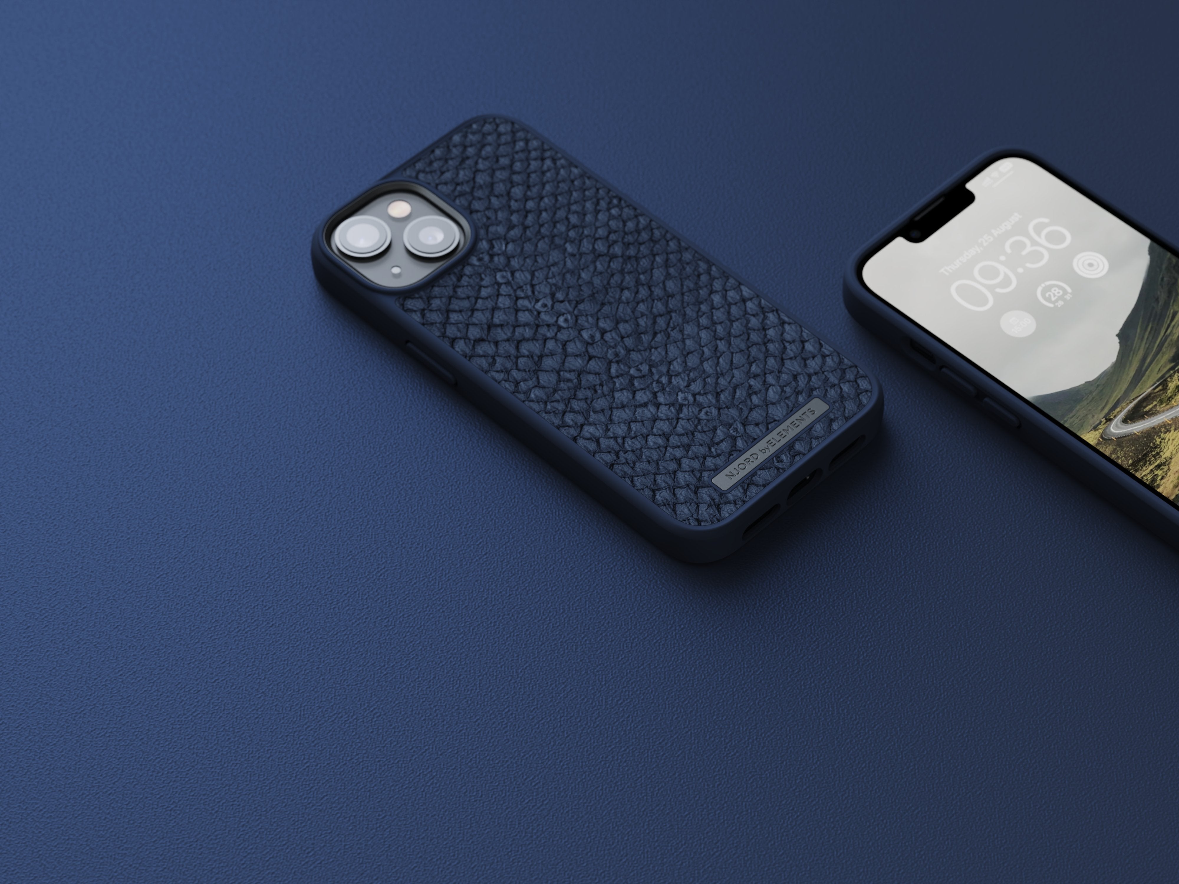 Funda De Cuero Iphone 14 (6.1) Azul