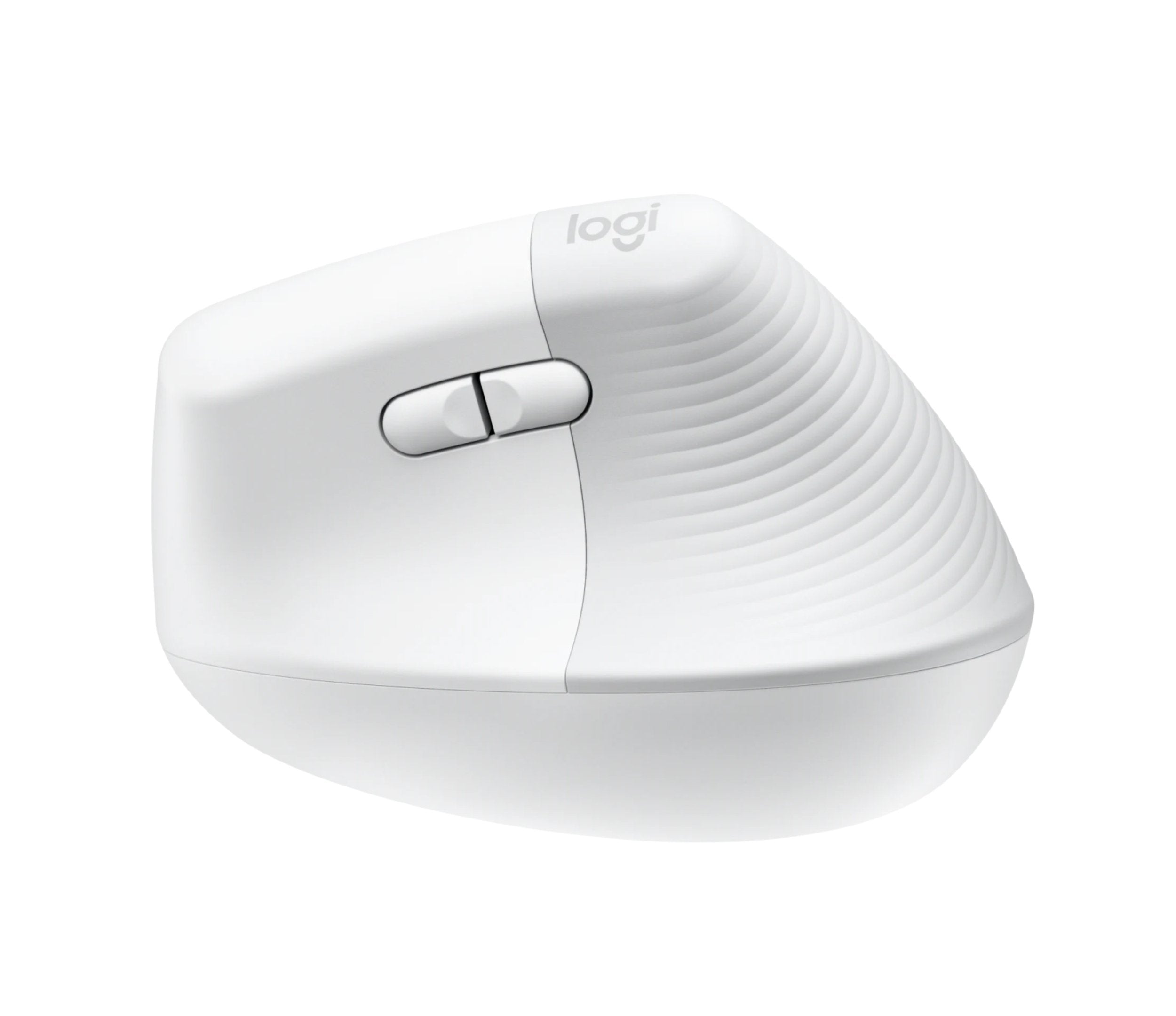 Logitech Raton Inalámbrico 6 Botones Ergonómico, Vertical, Blanco Crudo