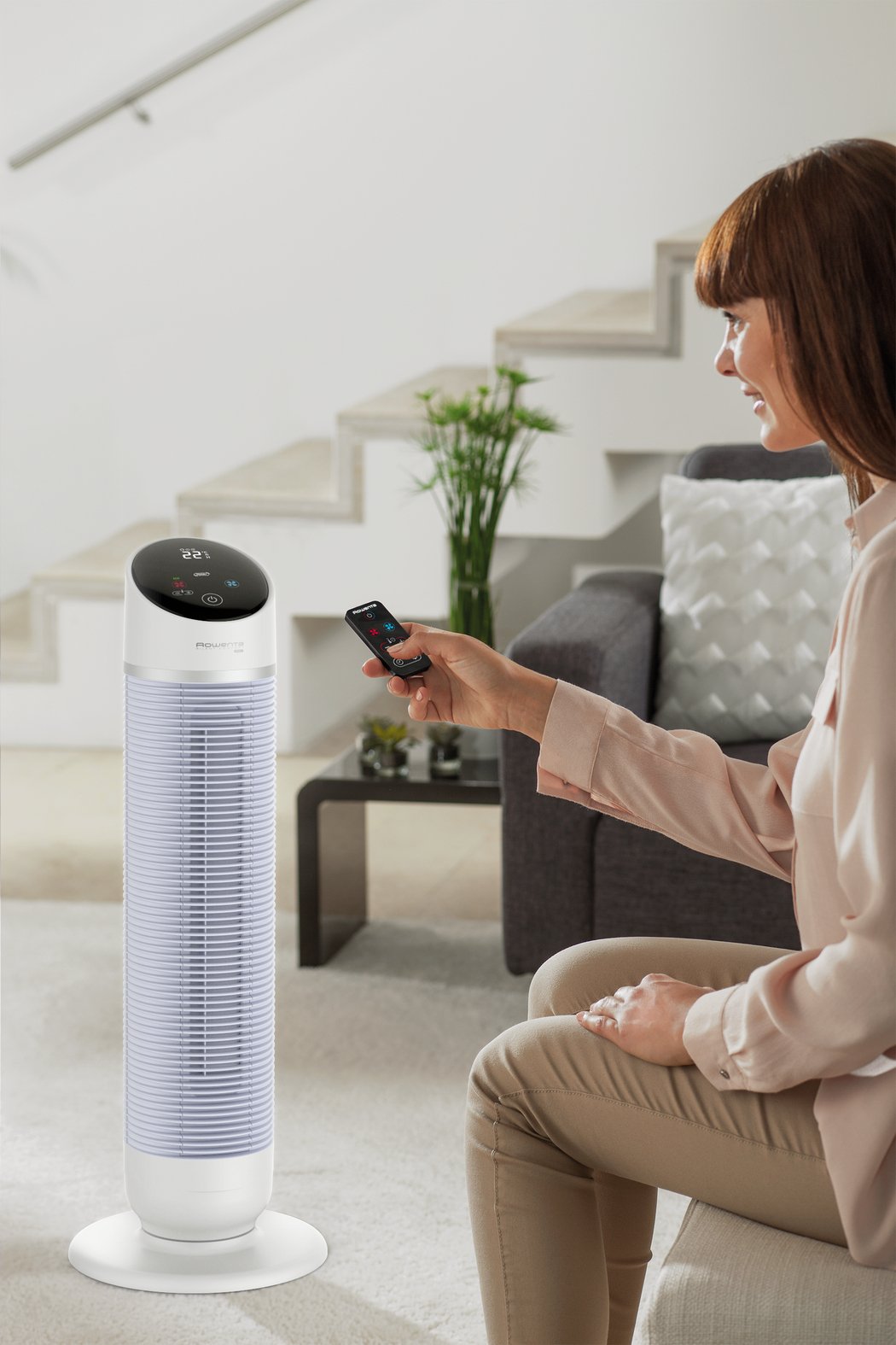 Calefactor  Rowenta Silent Comfort Hq8120 Eléctrico Interior Plata 2400 W Ventilador Eléctrico