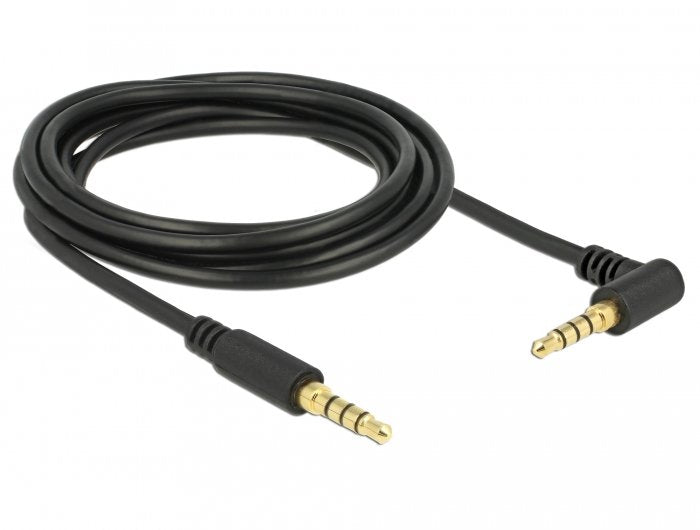 Delock Klinkencable 3,5 Mm 4 Pin Stecker > Stecker Gewinkelt 3 M Schwarz