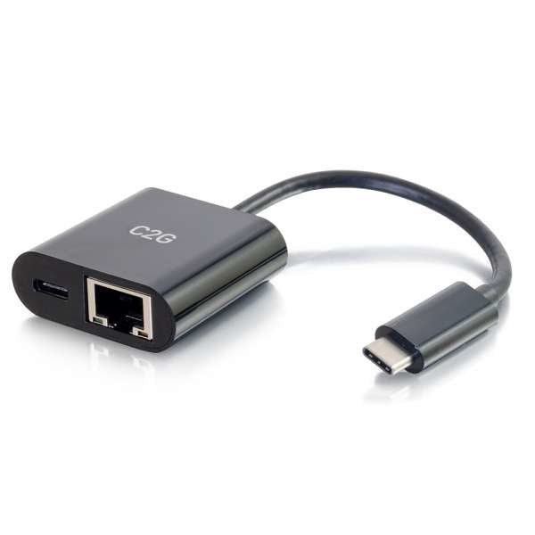 C2g Usb C To Ethernet Adapter With Power Delivery Black Adaptador De Red Usb-C Gigabit Ethernet X 1 Negro