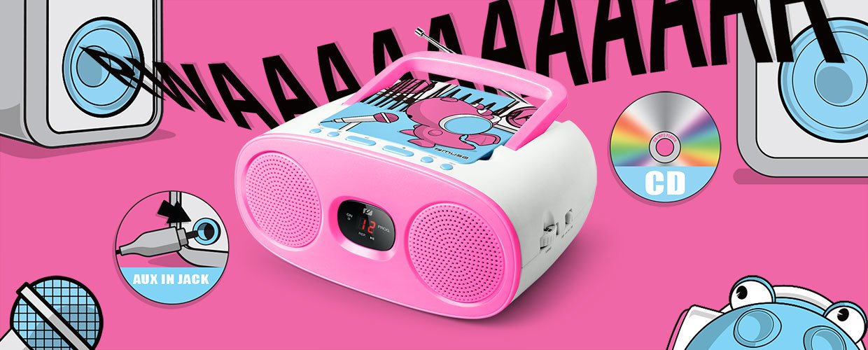 Radio Cd Muse M-20 Kdg Rosa  Portátil