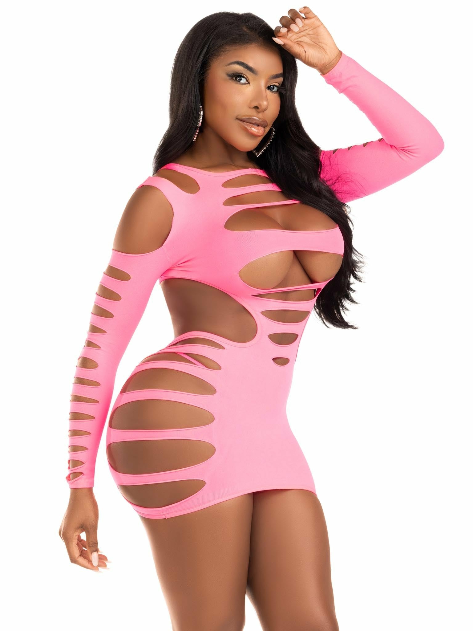 Leg Avenue - Vestido Aberturas Fucsia