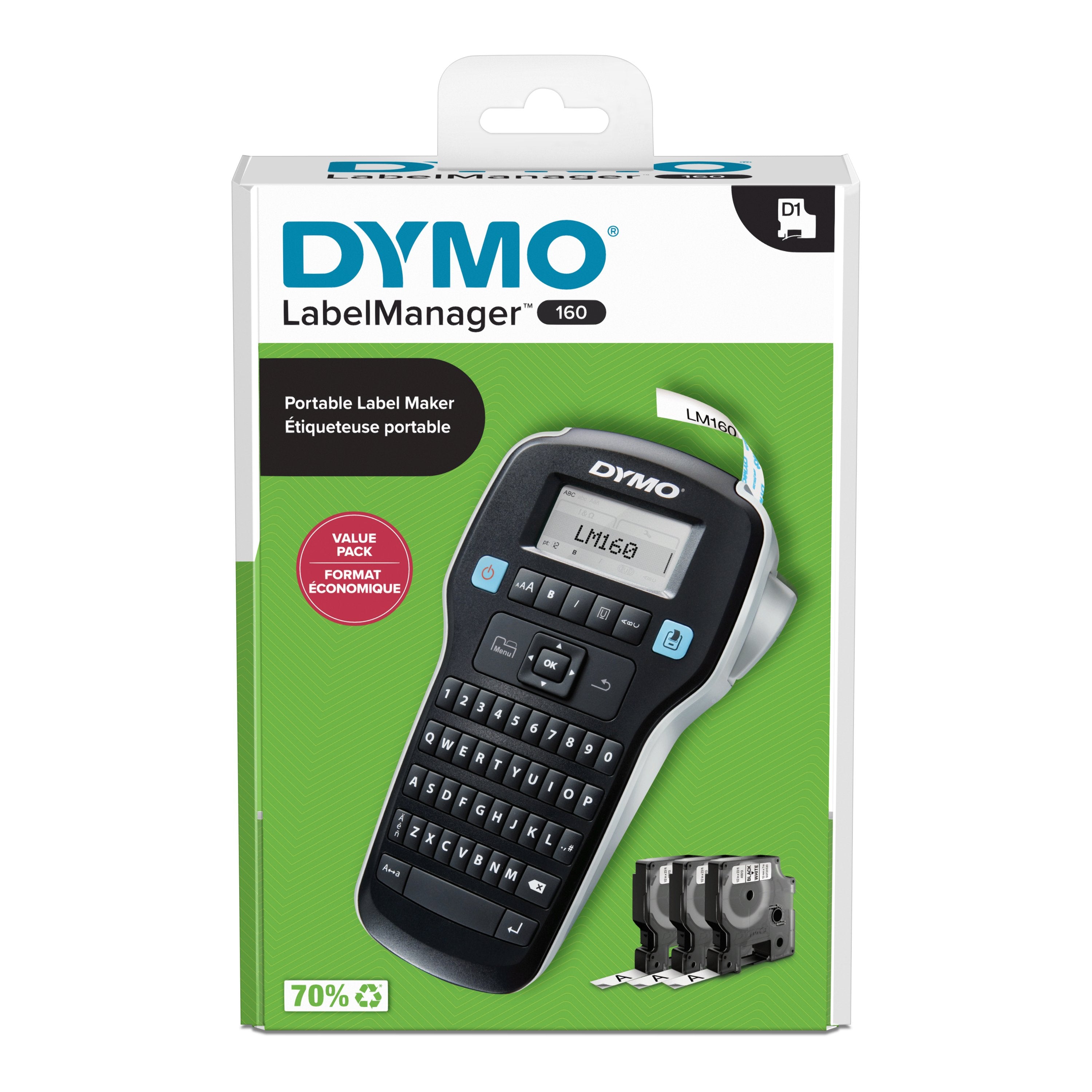 Dymo Dispositivo De Etiquetado 2180810 / Labelmanager 160 Vp Multipack Negro/Plata