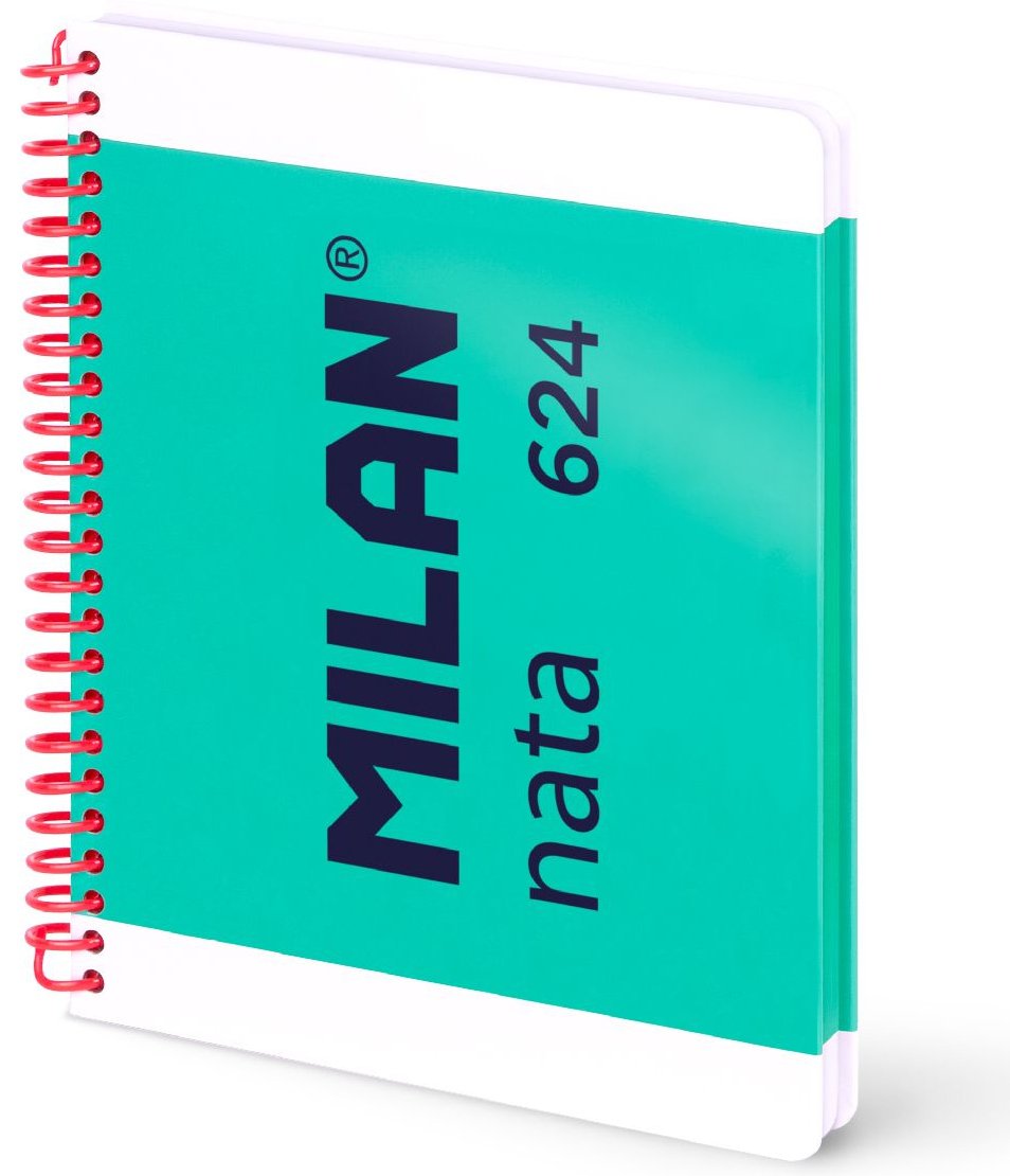 Milan Cuaderno Espiral A5 80h 95gr 5x5mm Tapa Dura Colección Nata® 624 Since 1918 Verde
