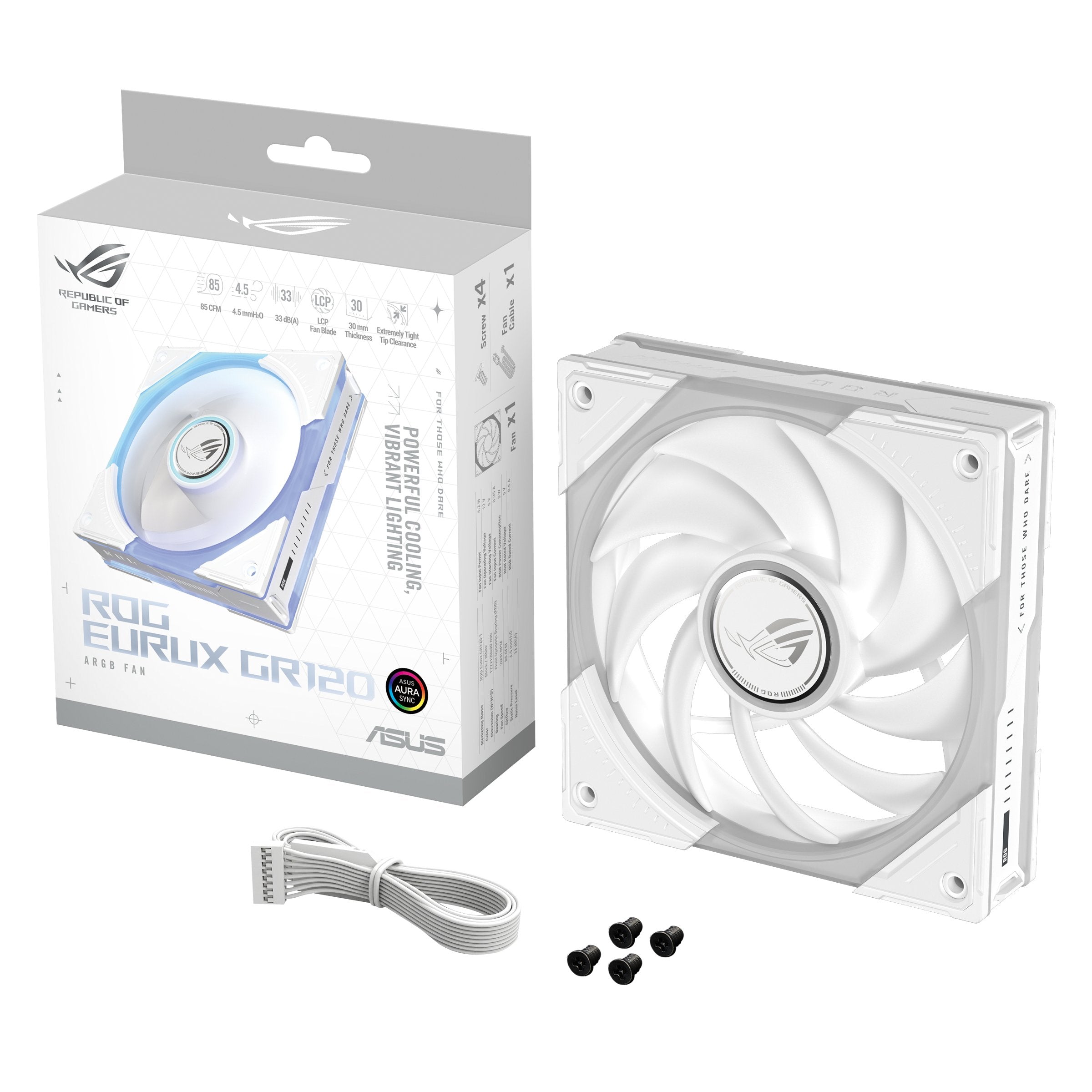 Asus Ventilador Rog Eurux Gr120 Fan Argb White
