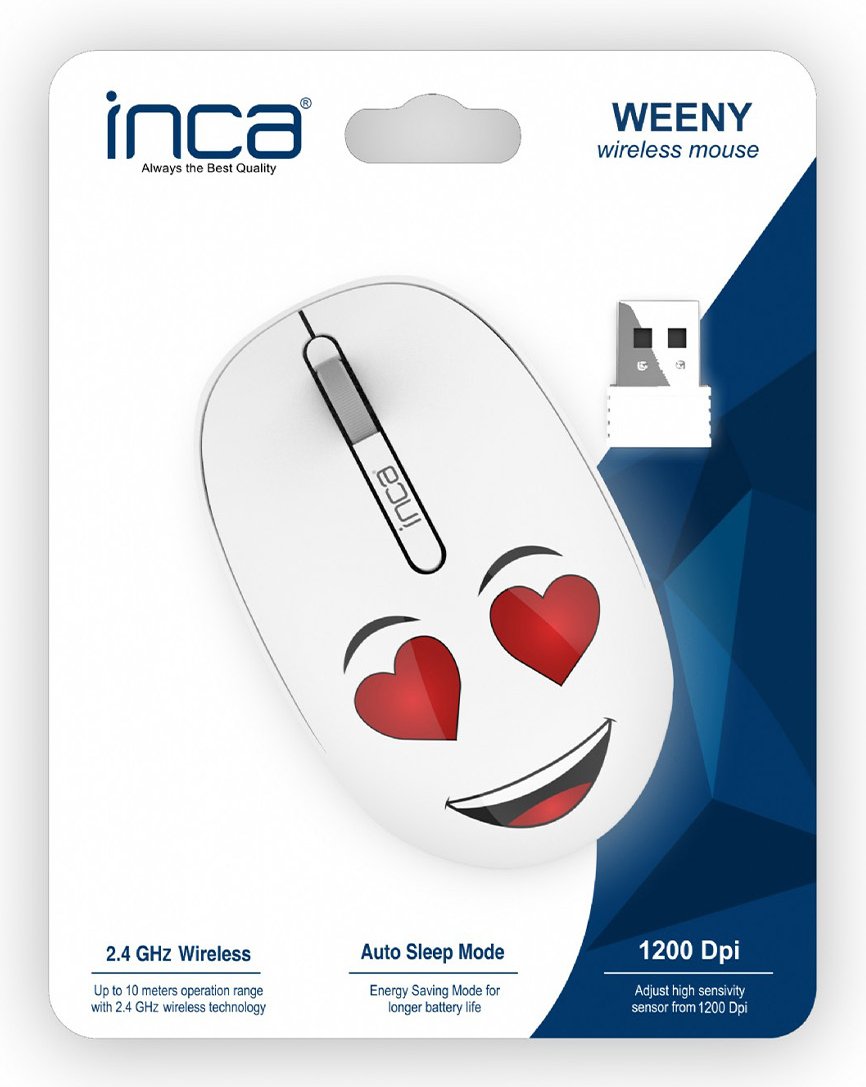 Inca Wrls Raton 1200dpi 3tamen 2.4ghzusb-A Weeny Emoji Ws