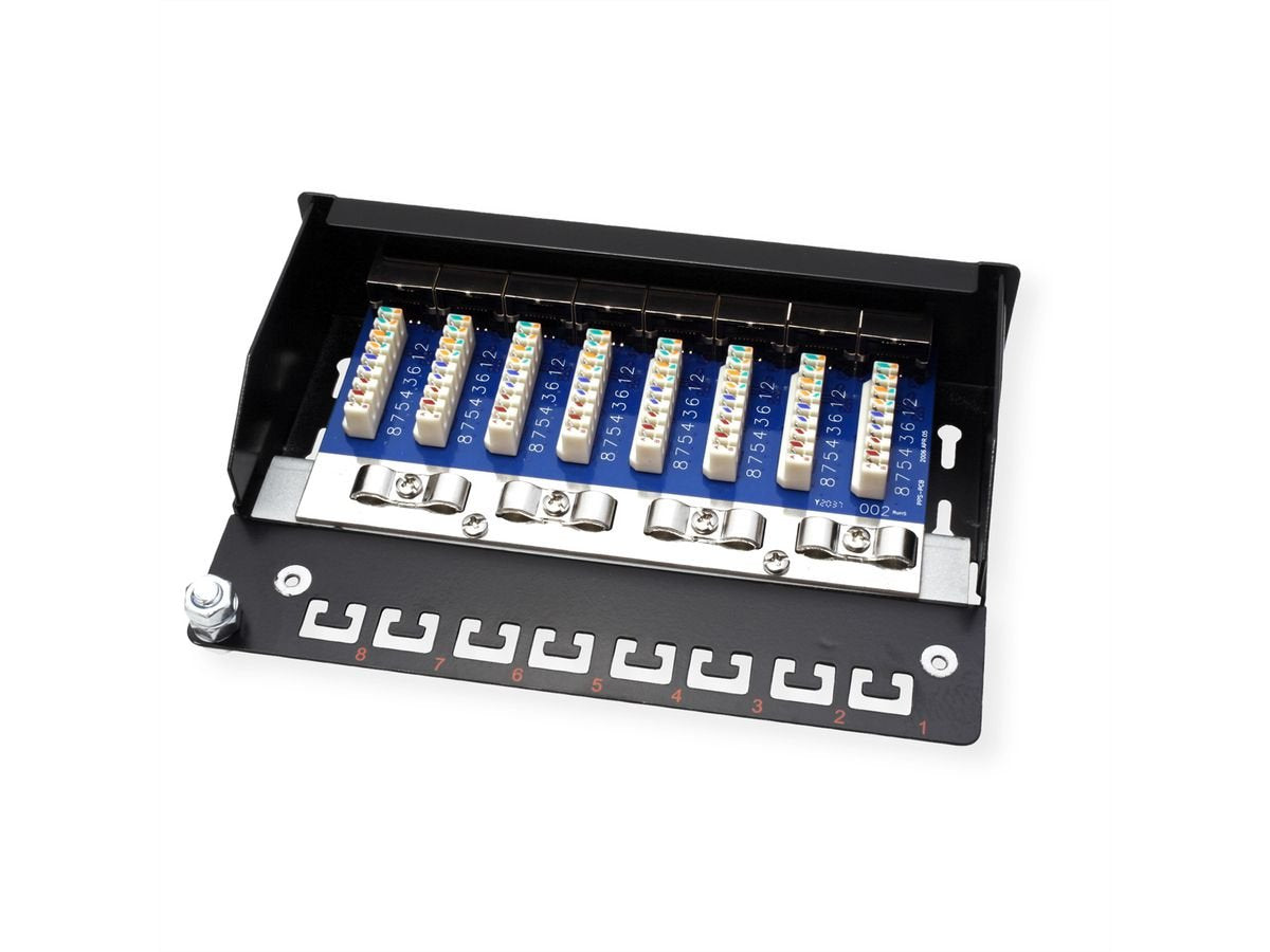 Roline Patchpanel 8 Ports Kat.5e Class D Geschirmt Schwarz