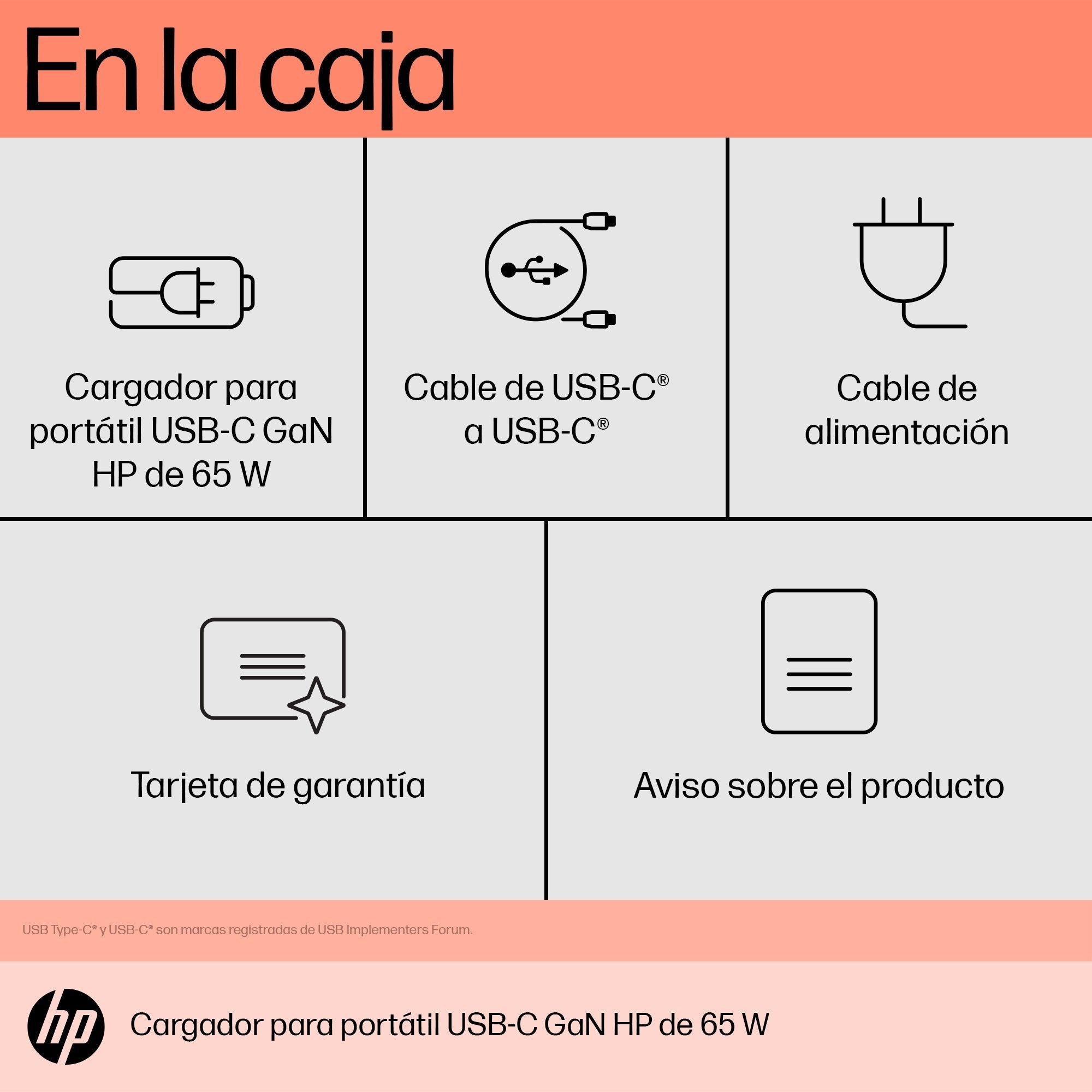 EAN 0196337694811 - HP 65W GaN USB-C Laptop Charger adaptador e inversor de corriente Interior Negro imagen 8