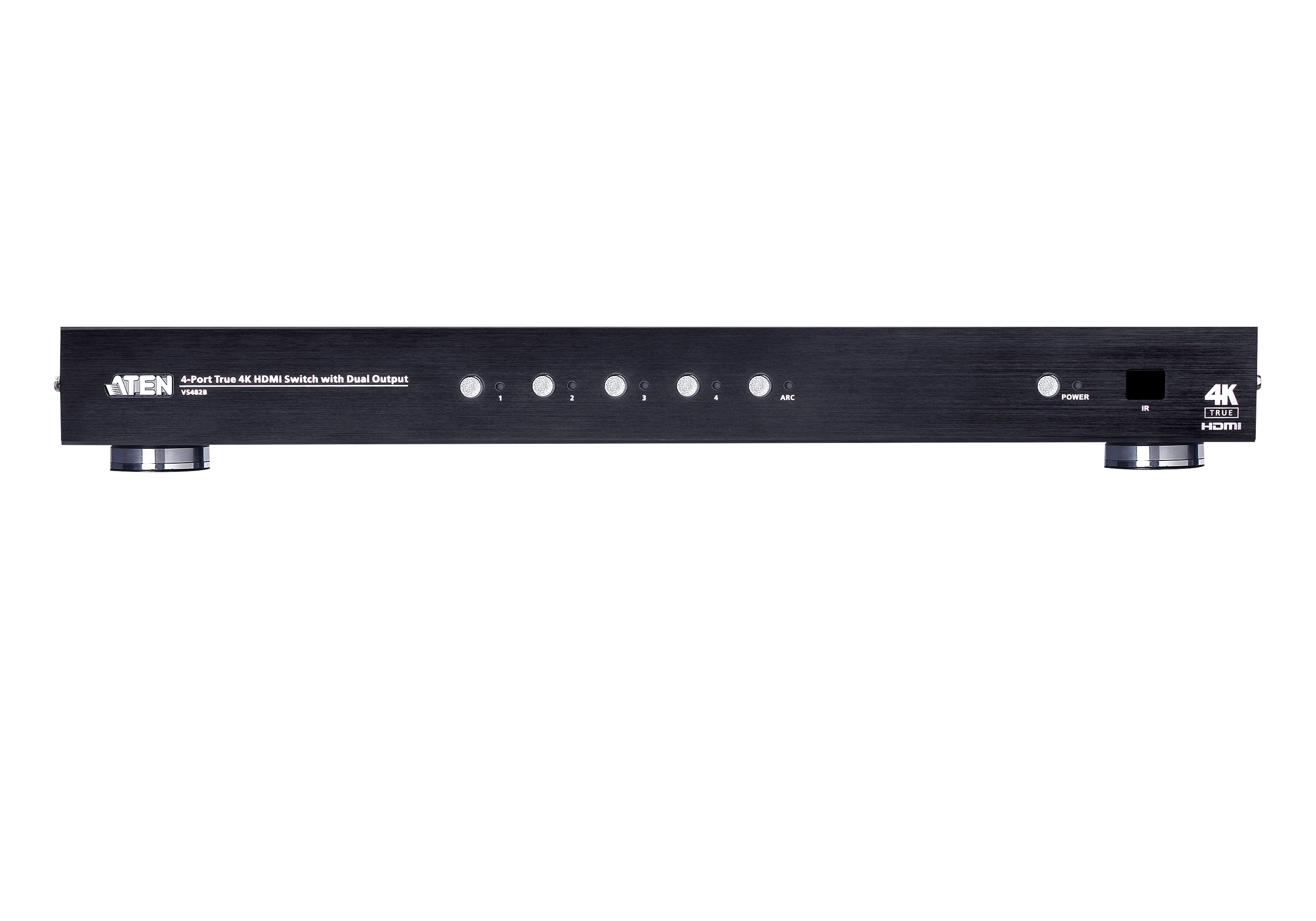 Conmutador 4x1 Hdmi True 4k De 4 Puertos Con Salida Dual         Aten Vs482b