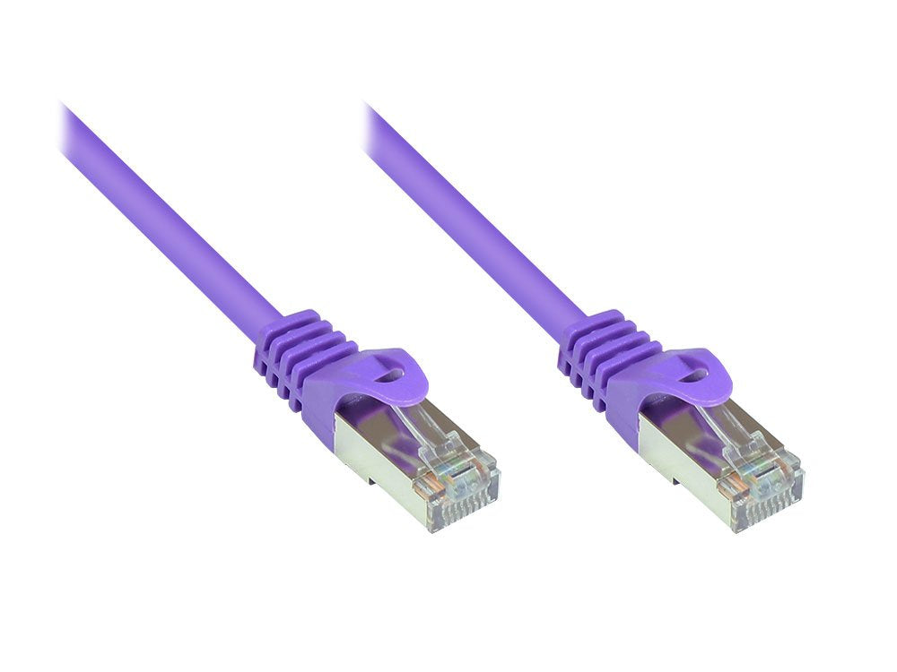 Rns® Cable De Red Mit Rastnasenschutz, Cat. 5e, Sf Utp, Pvc, 100mhz, Violett, 0,15m, Good Connections®