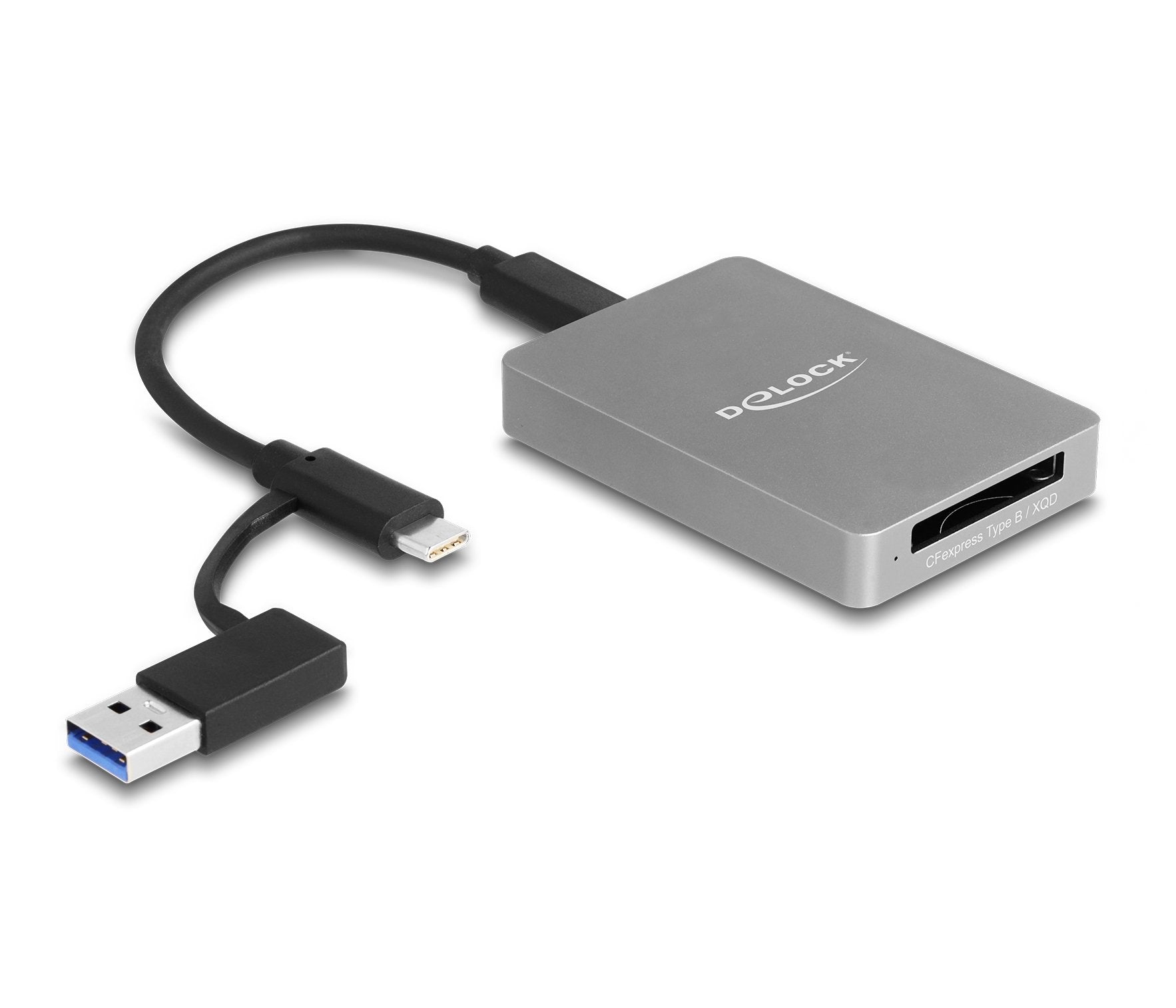 Delock 91008 Lector De Tarjetas Usb Type-C En Carcasa De Aluminio Para Tarjetas De Memoria Cfexpress O Xqd