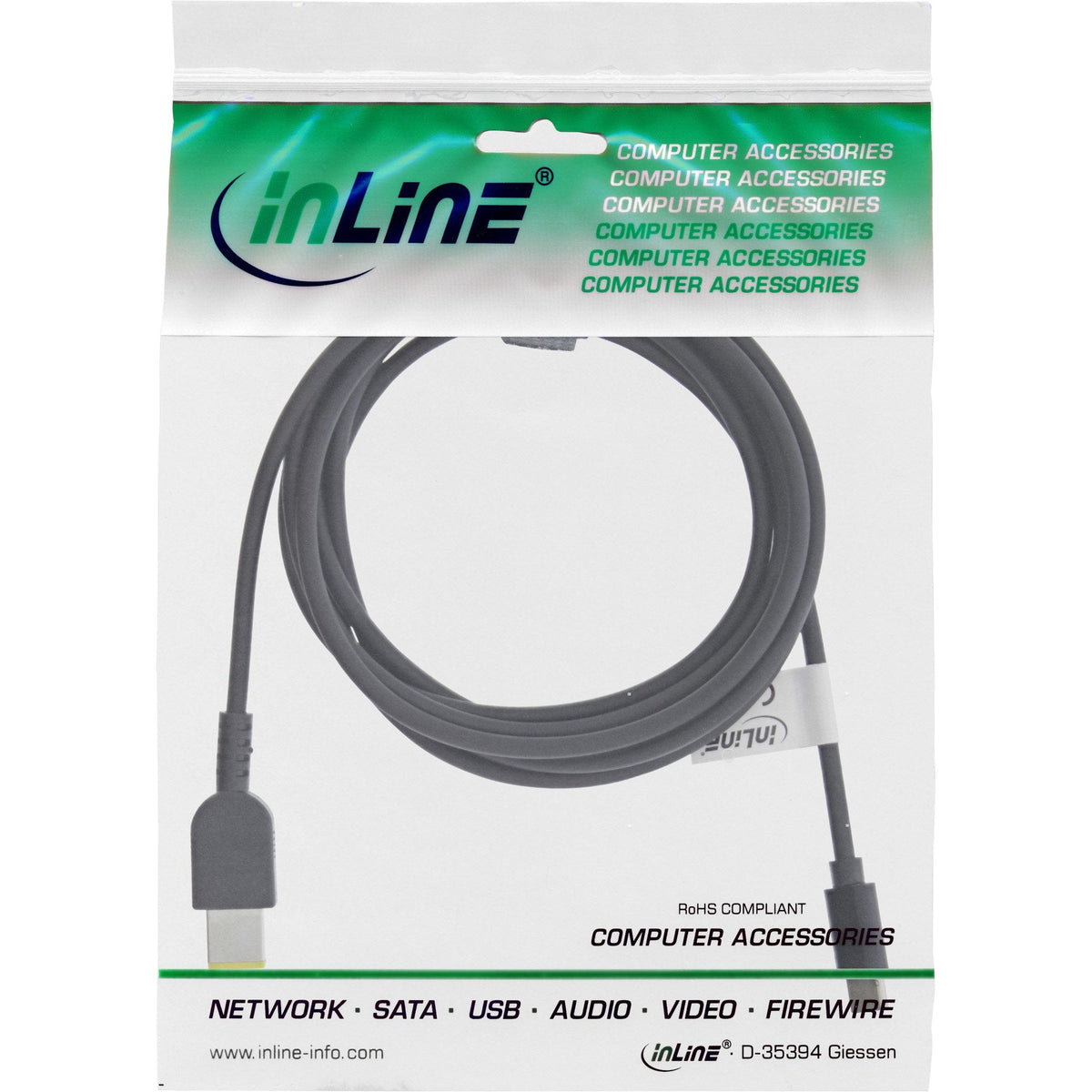 Cable De Carga Inline Usb Type-C A Portátil Lenovo (Rectangular), 2 M