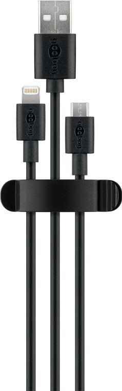 Goobay Organizador De Cables 3 Ranuras, 3 Piezas Negro 70685