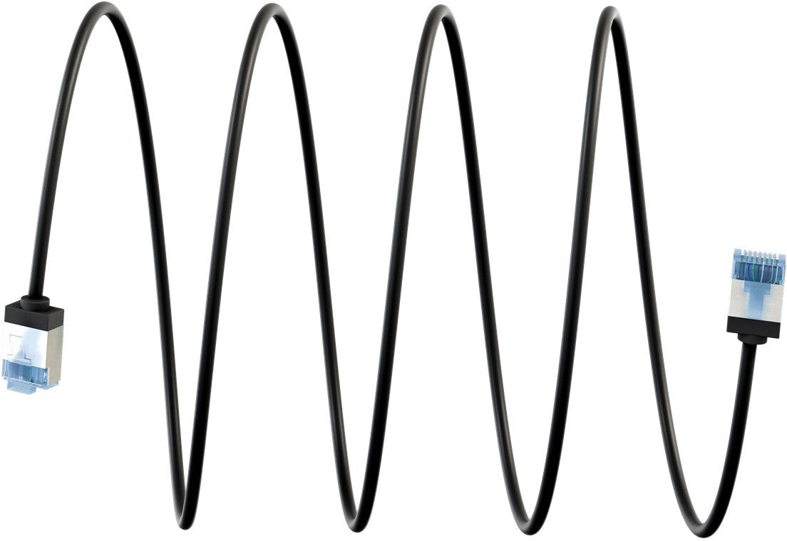 Goobay Cable Patch Ultraflexible Cat.6a Delgado, U/Ftp Negro, 10 Metros, Clavijas Extracortas 74323