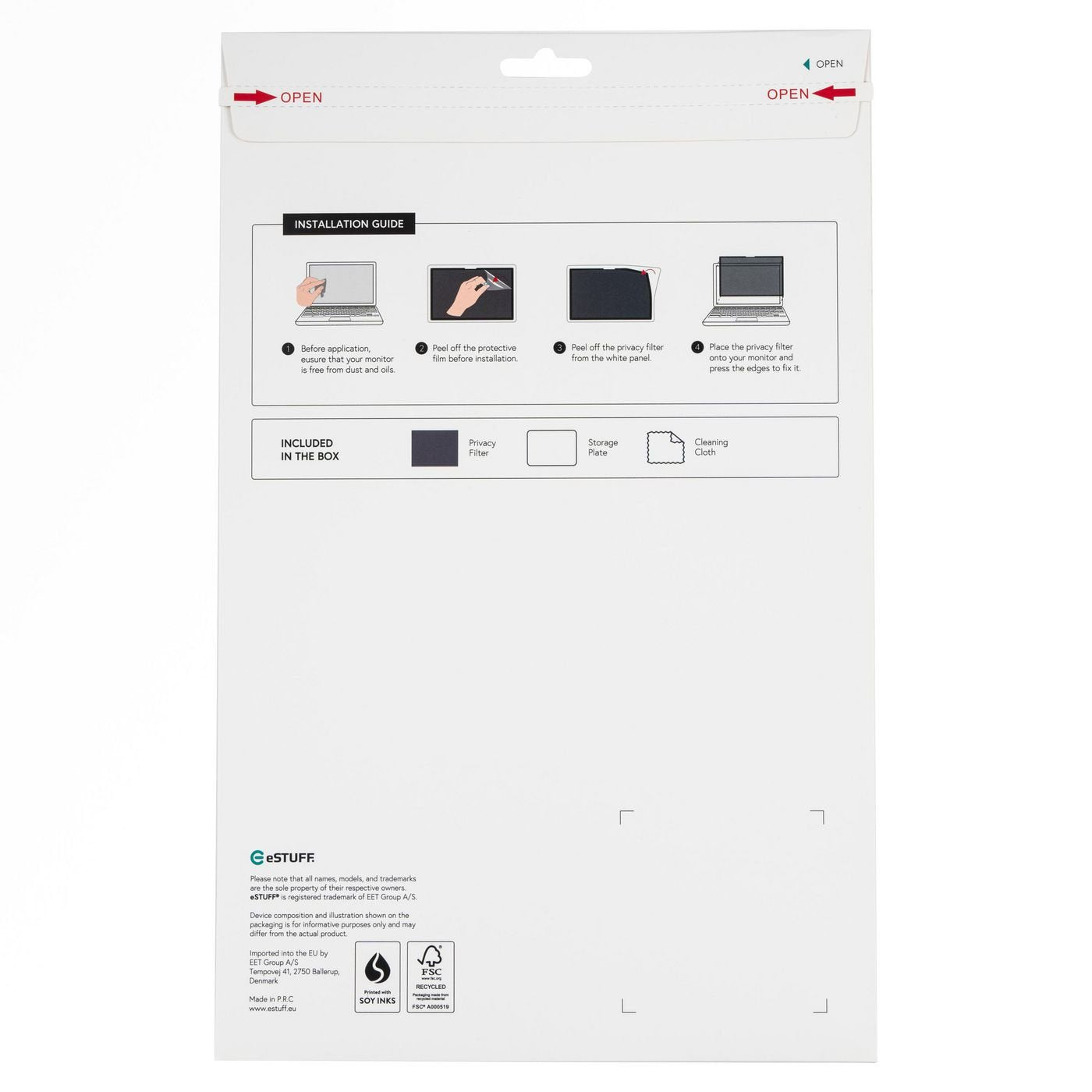 Adhesive Privacy Filter 13.5"  289 Mm X 196 Mm 3:2. Supports
