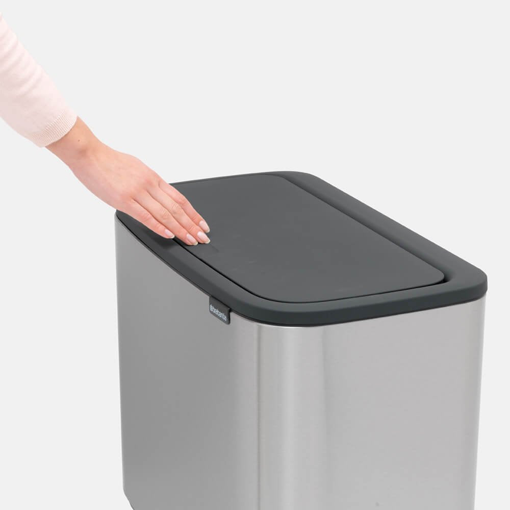 Brabantia 316081 Papelera 33 L Rectangular Acero Inoxidable Negro, Acero Inoxidable