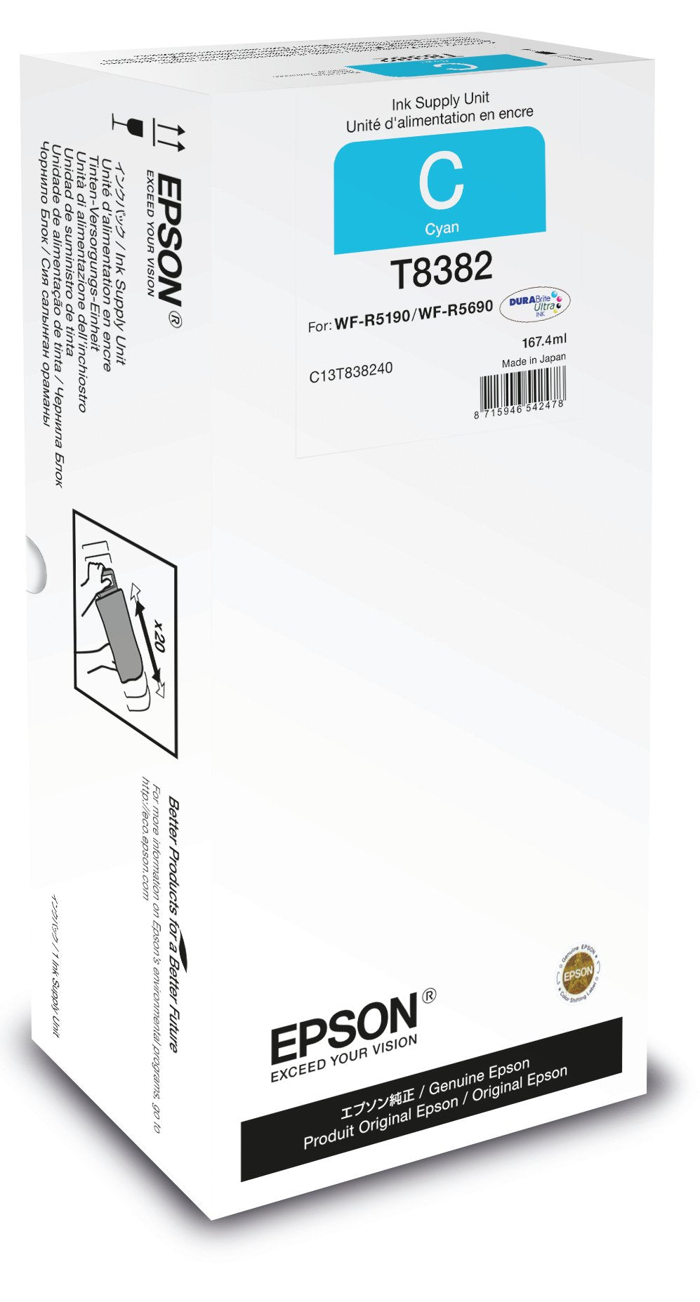 Epson Supply Unit Xl Cian 20000p Wf-R5xxx T8382