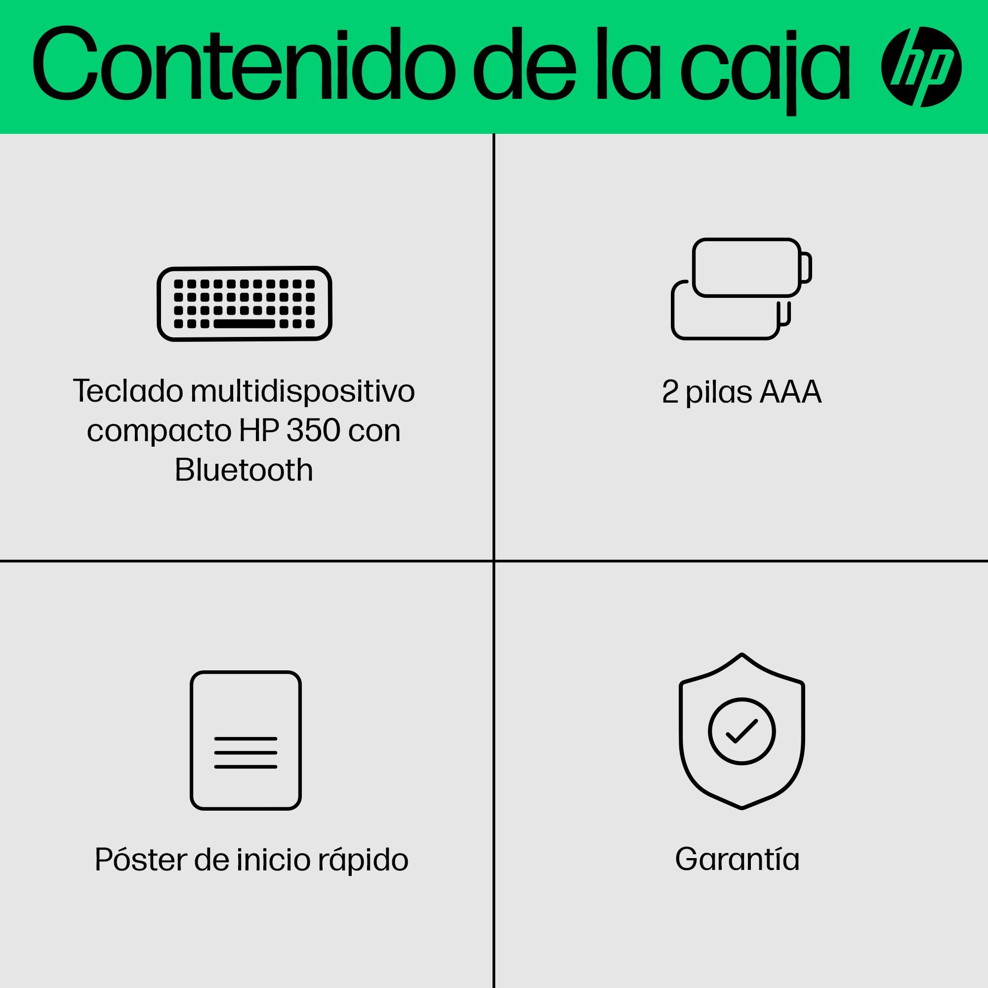 EAN 0196548516650 - HP 350 WHT Compact Multi-Device Keyboard teclado Hogar Blanco imagen 4