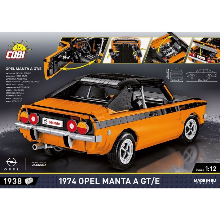 Cobi Opel Manta A Gt/E 1974, Escala De Juguetes De Construcción 1:12 Cobi-24349