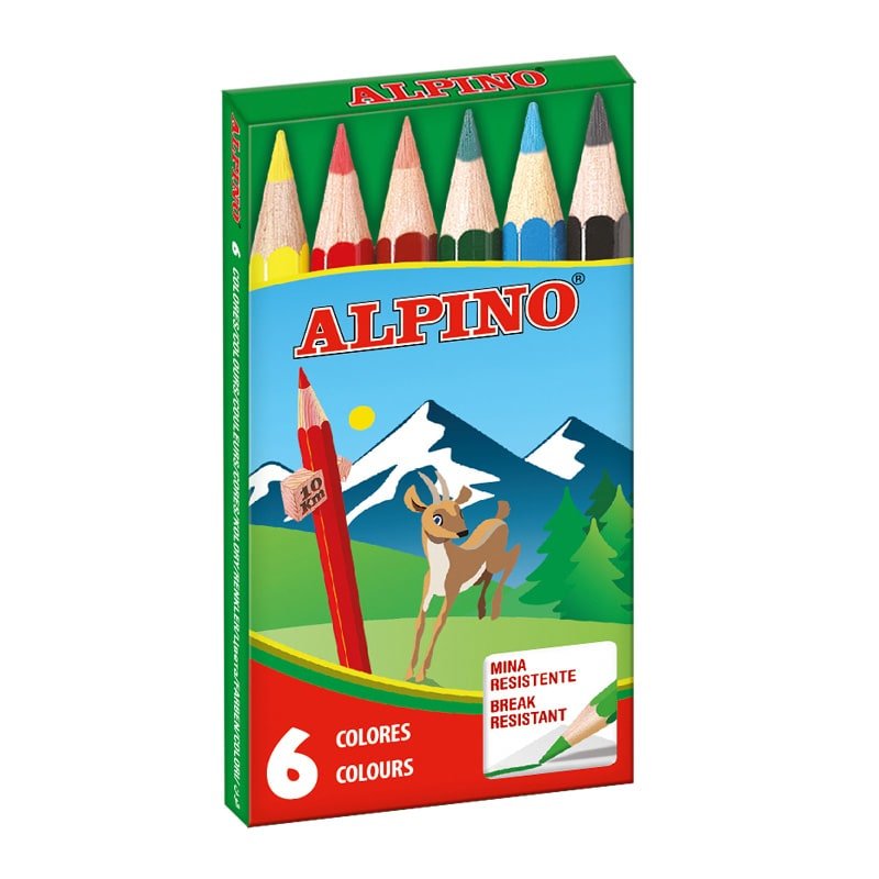 Alpino Lápices De Colores Cortos 85mm Estuche De 6 C/Surtidos