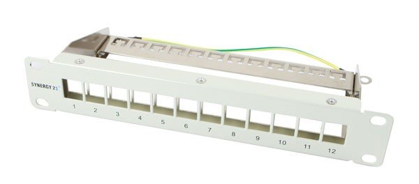Keymone, Modulträger, 10\"Patchpanel Para 12xtp-Modul, 1he, Lichtgris, Synergy 21,
