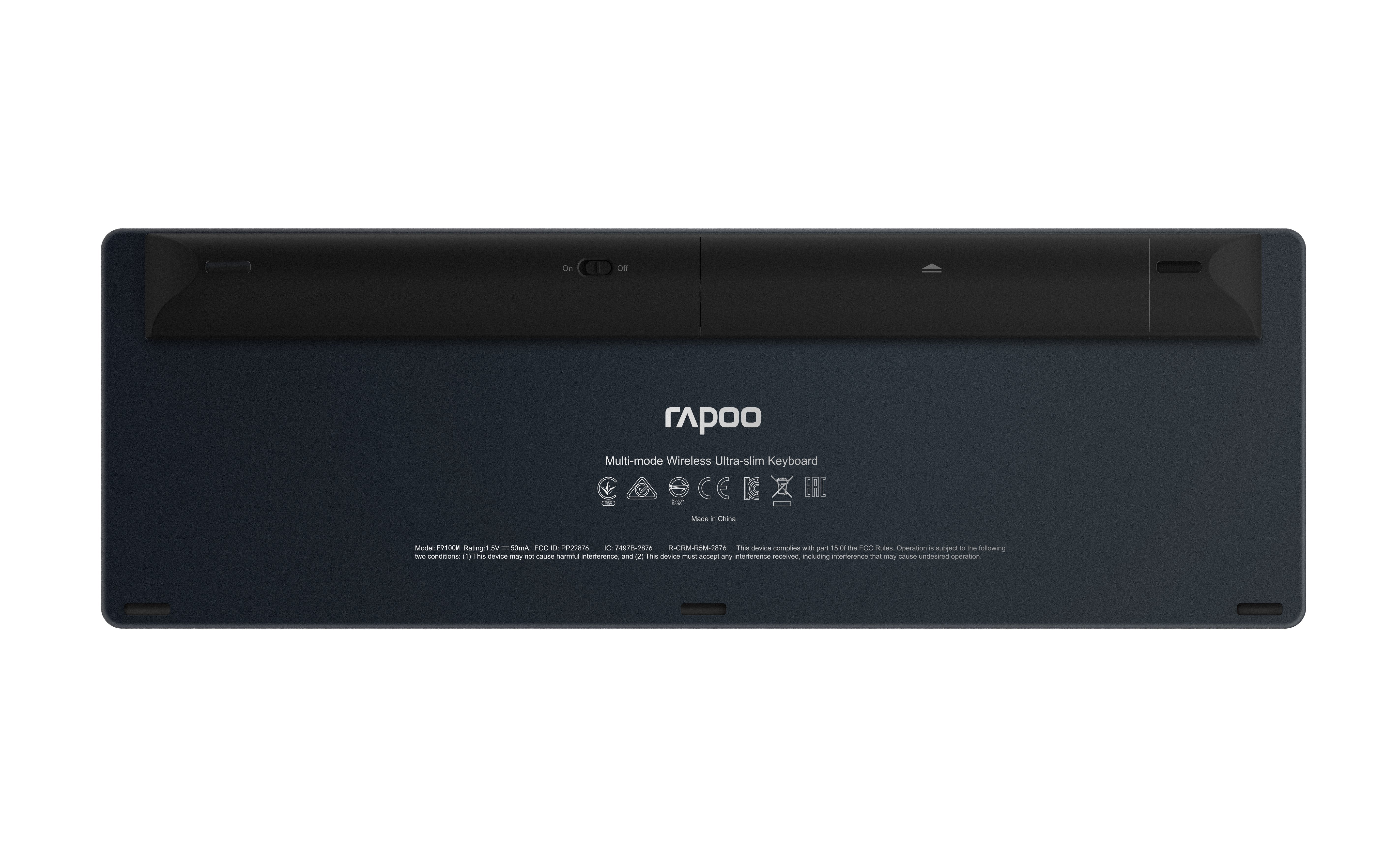 Teclado Rapoo Wireless Y Bluetooth E9100m Portugues 2.4ghz Bt 3.0 4.0 DiseãO Ultrafino Negro