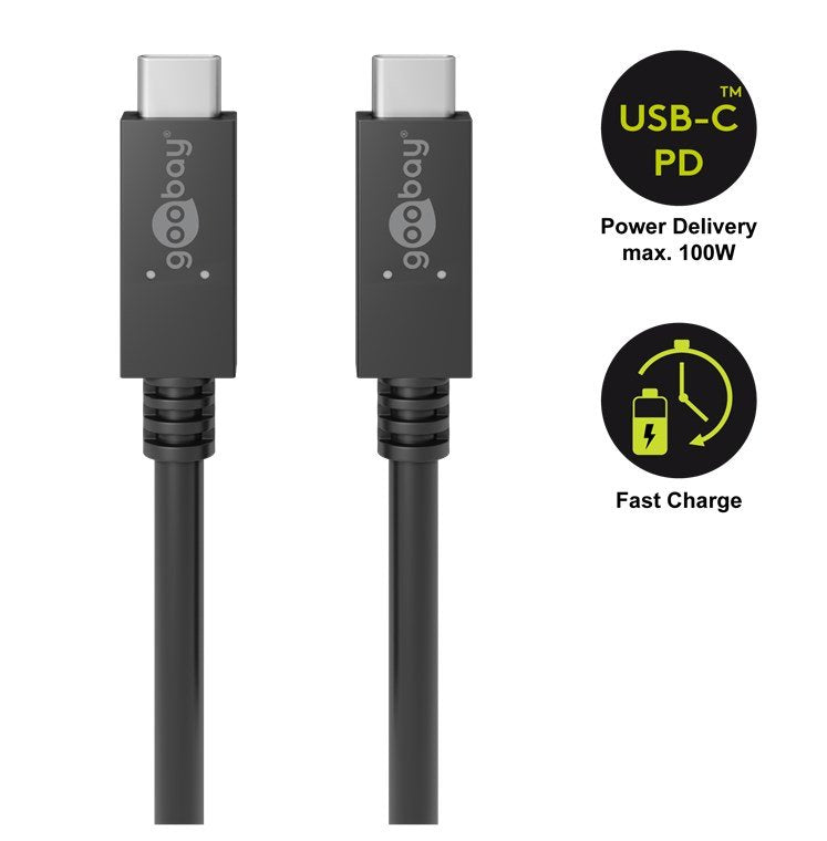 Wentronic 49254 Cable Usb 1 M Usb 3.2 Gen 2 (3.1 Gen 2) Usb C Negro