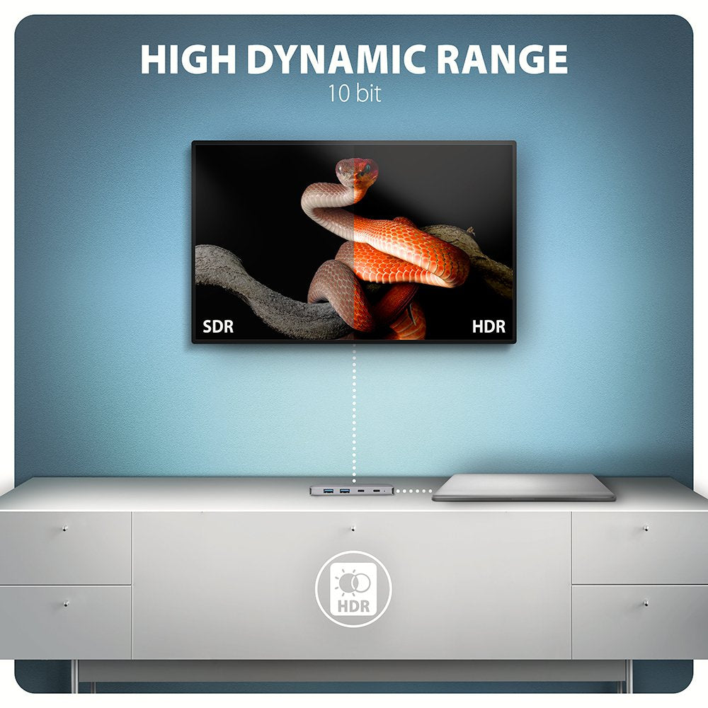 EAN 8595247908049 - Axagon HMC-5H60 base para portátil y replicador de puertos Alámbrico USB 3.2 Gen 1 (3.1 Gen 1) Type-C Gri imagen 6