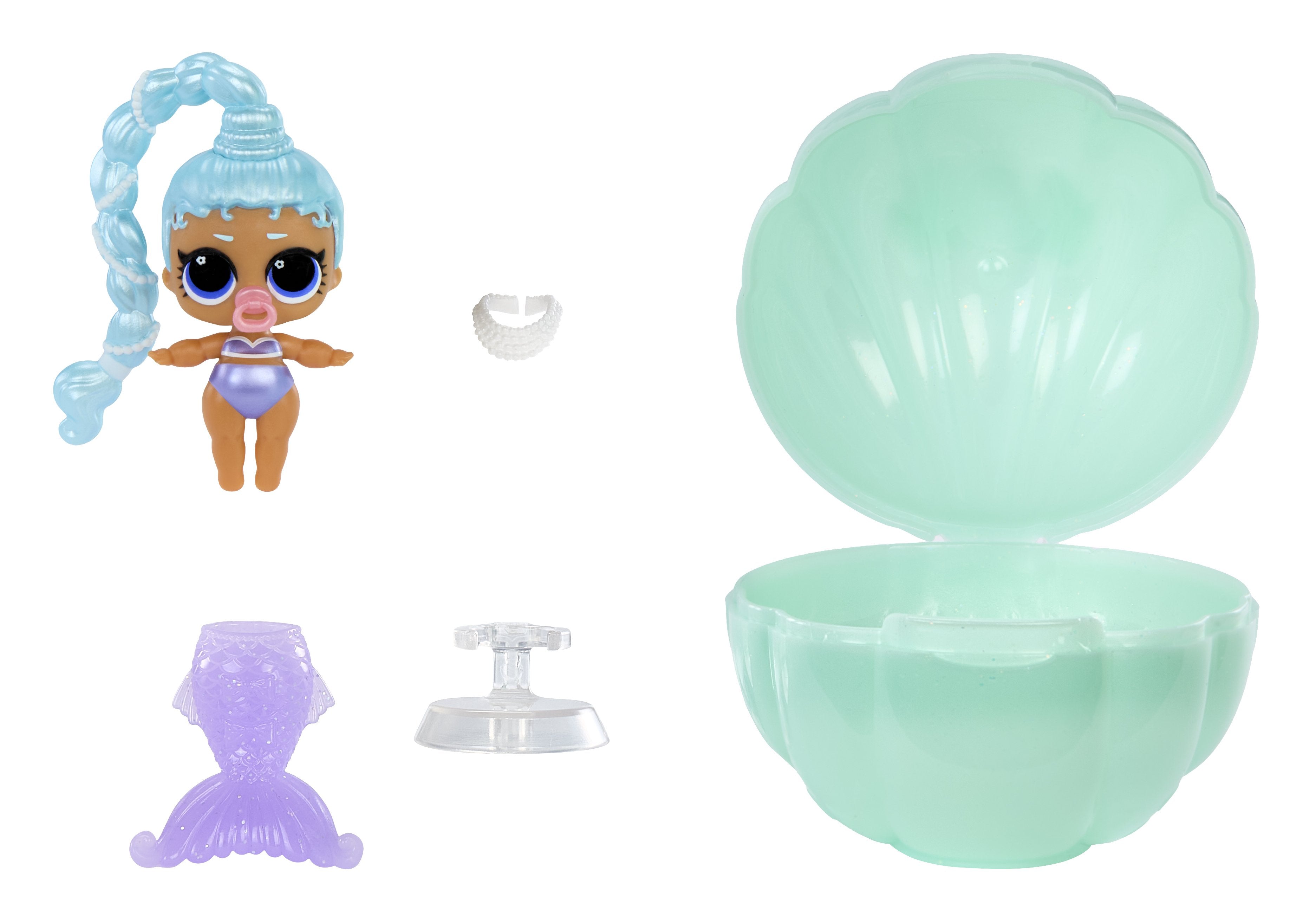 Mga Entretenimiento L.O.L. ¡Sirenas Sorpresa! Makeover Magic Baby Sisters, Figura De Juguete, Artículos Surtidos, Una Figura 598787-Euc