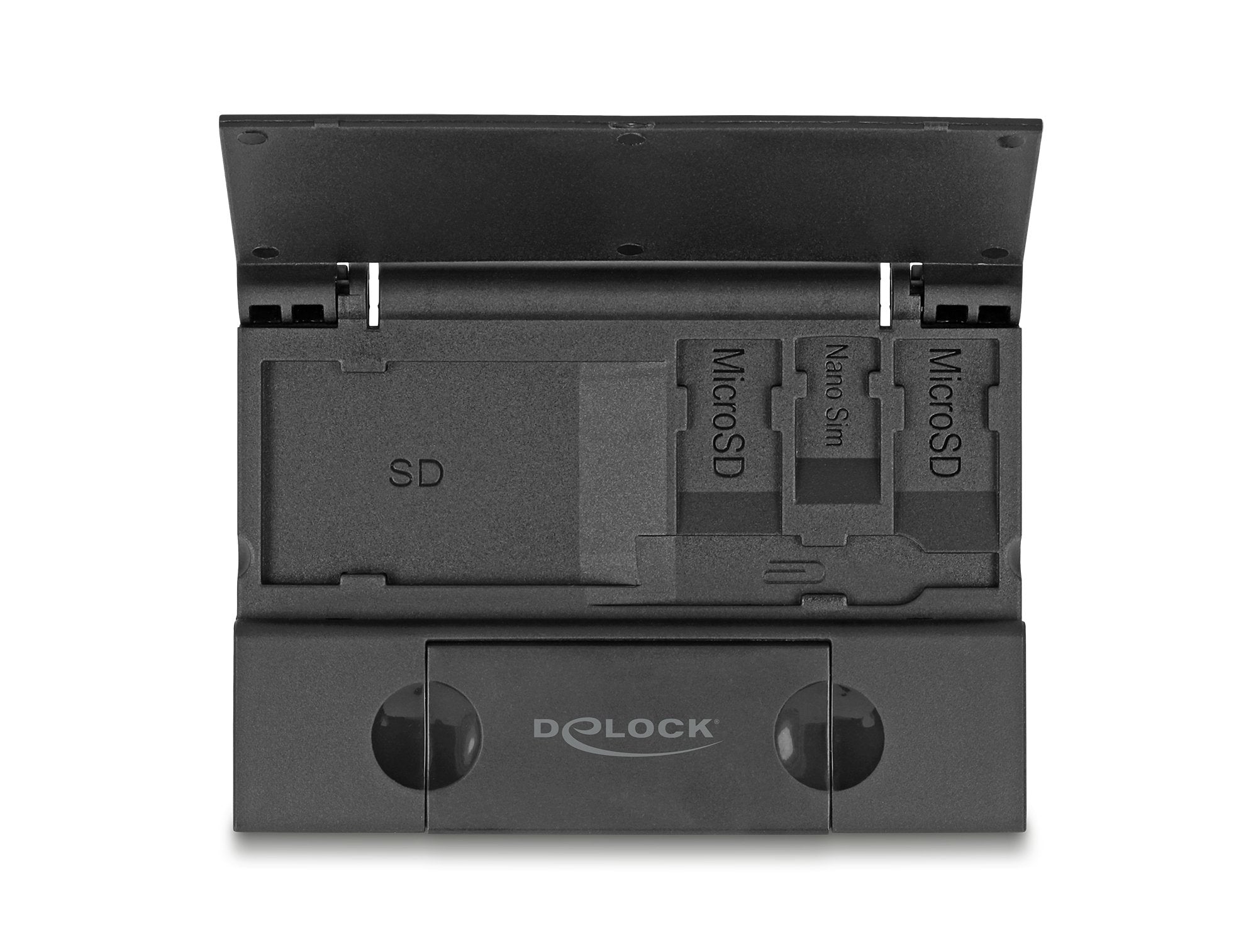 Delock Card Reader Usb 5 Gbps Usb Type-C   Typ-A Für Sd Und Micro Sd Speicherkarten Mit Praktischem Speicherkarten Etui - Schwarz