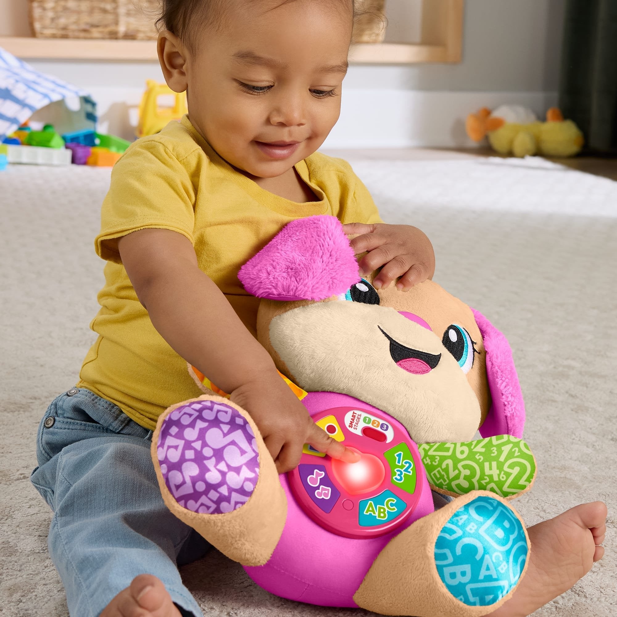 Fisher-Price Learning Fun Dog Friend, Cuddly Toy Pink/Light Brown Jfd31