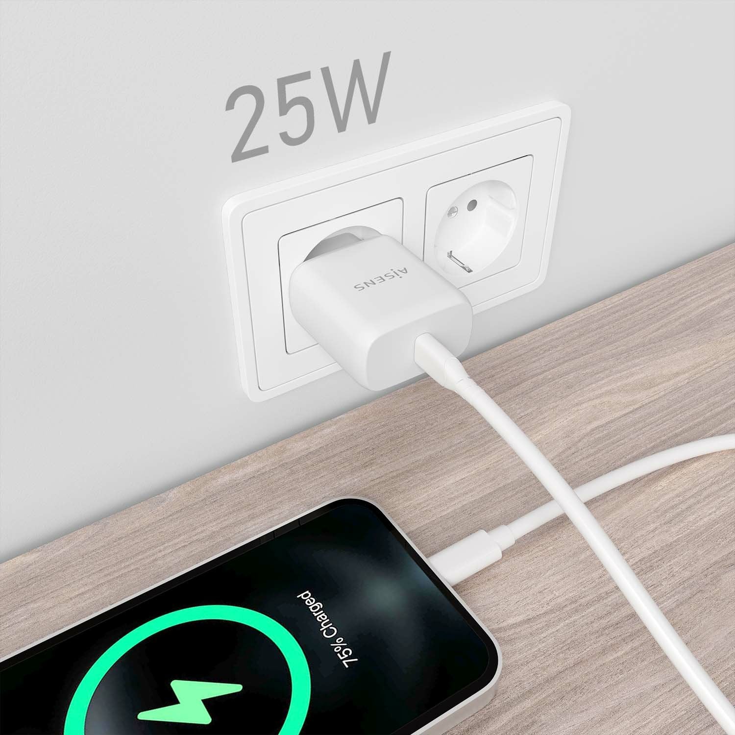 Aisens Cargador Usb-C Pd3.0 1 Puerto 1xusb-C 25w - Blanco