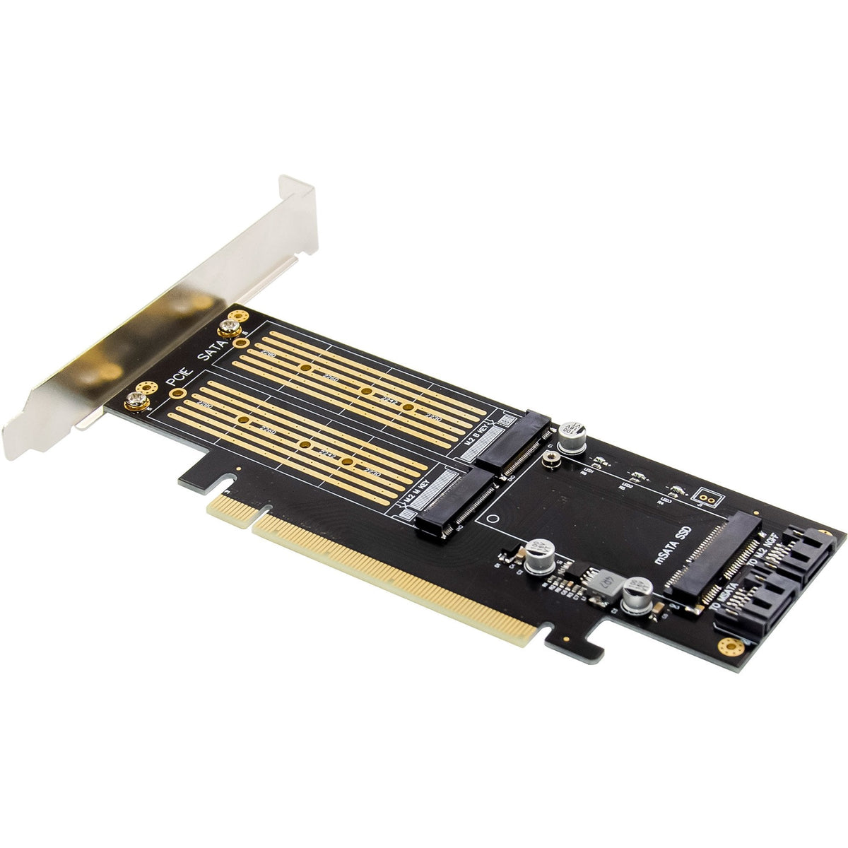 Inline Pcie Tarjeta X16 A 2x M.2 - 1x Msata