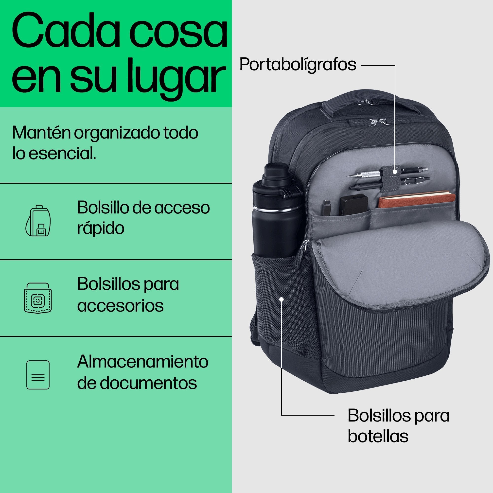EAN 0198122601967 - HP Everyday 16 Odyssey Gray Laptop Backpack 40,9 cm (16.1") Gris imagen 6