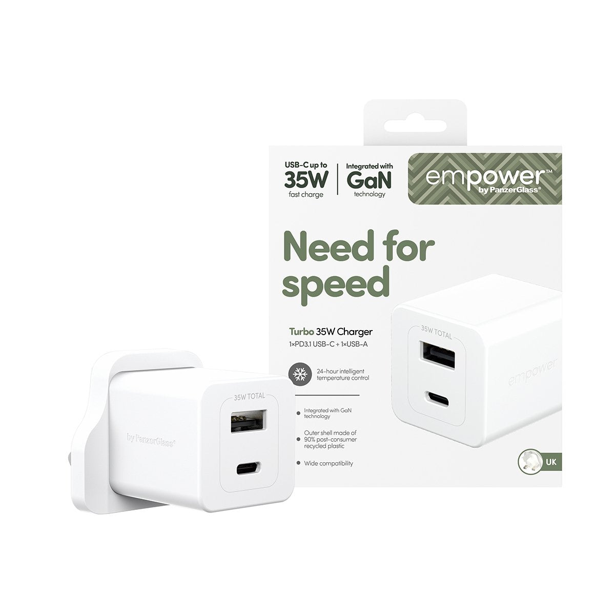 Panzerglass Turbo 35w Charger Incl. Usb-C