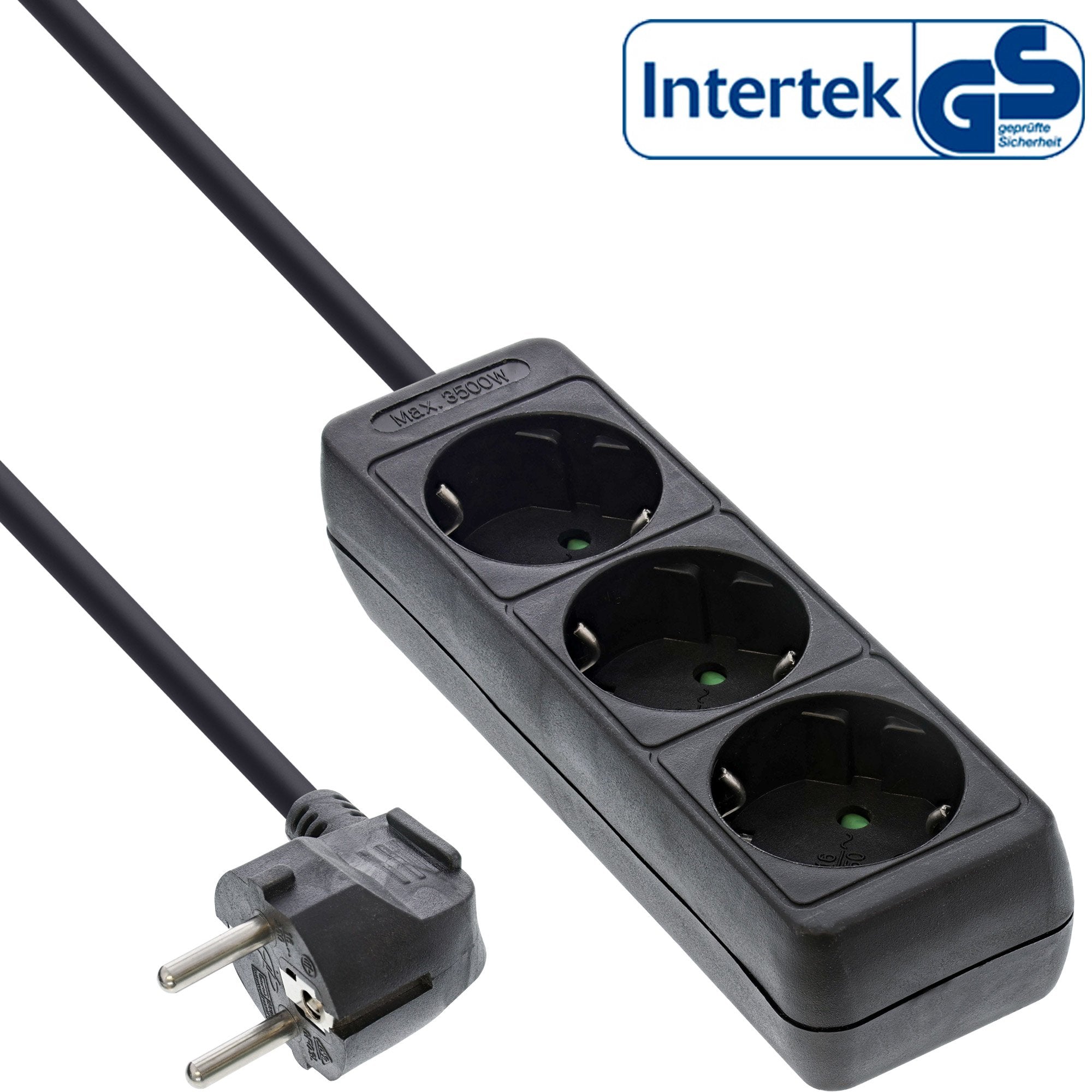 Inline Regleta 3 Tomas Tipo F Negro 1.5m