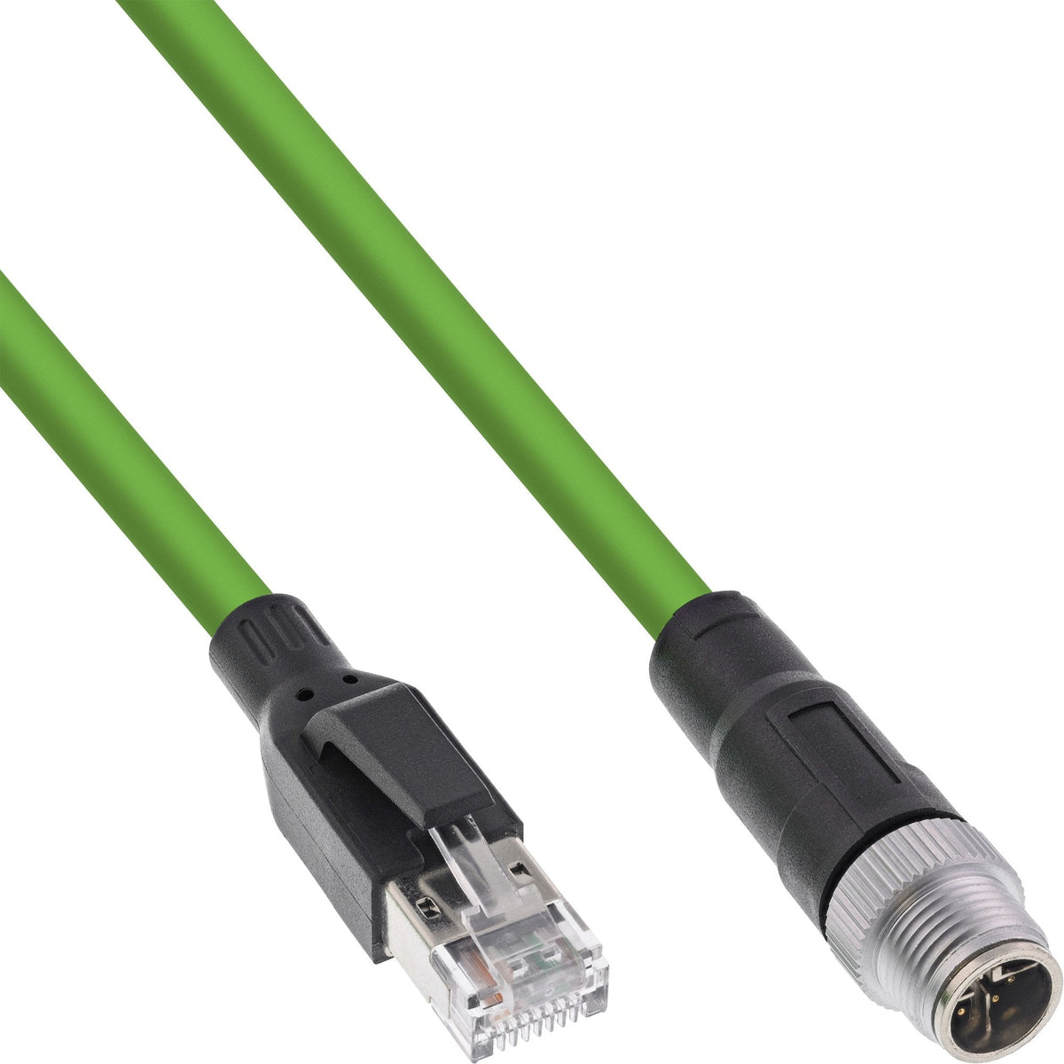 Inline® Industrial Network Cable, M12 8-Pin X-Coded A Rj45 Plug, Cat.6a Pur 1m