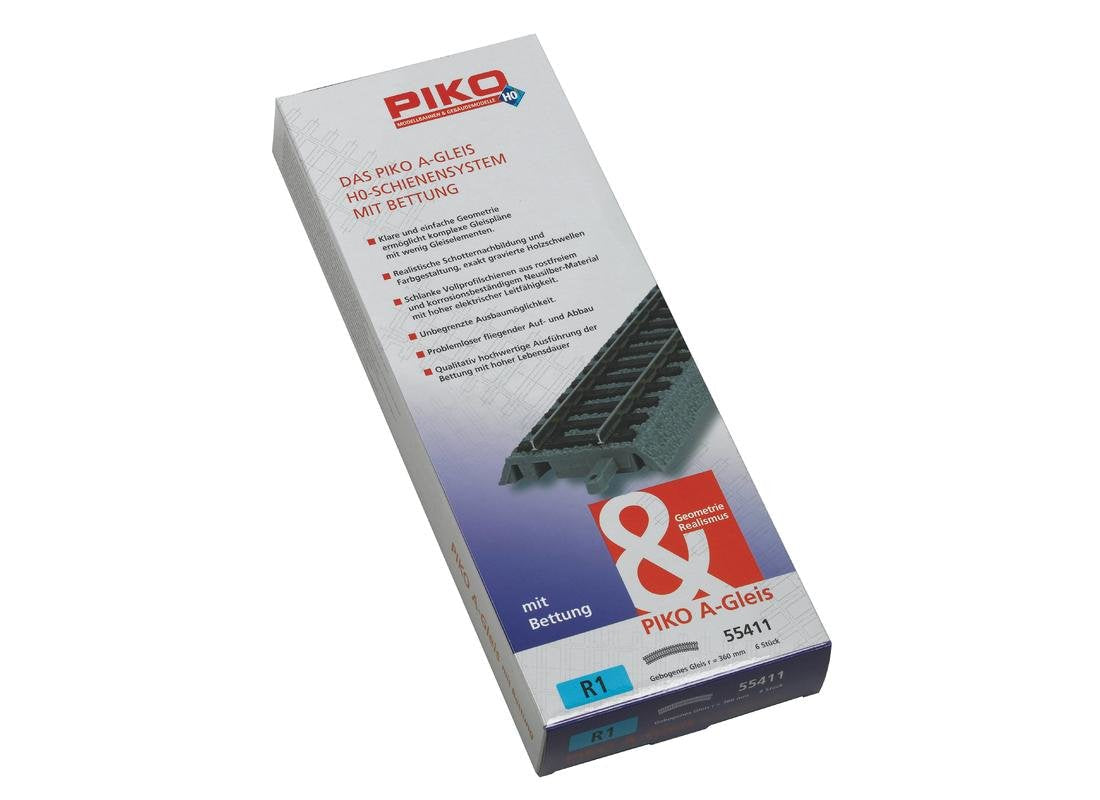 Piko H0 A-Gleis 55411 Gebogenes Gleis 6 Ud.