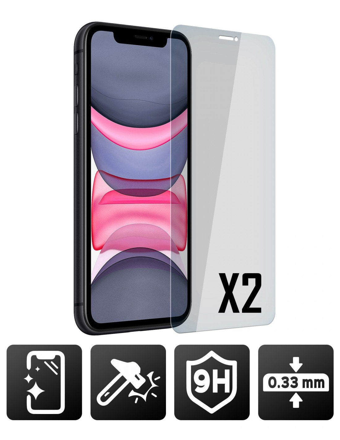 Akashi Altscripxr22tg Protector De Cristal Apple Iphone 11 (2 Unidades)