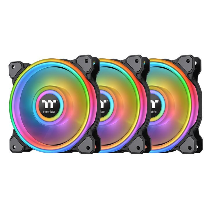 Thermaltake Riing Quad 14 Rgb Radiator Pack 3 Ventiladores Edición Premium Negro
