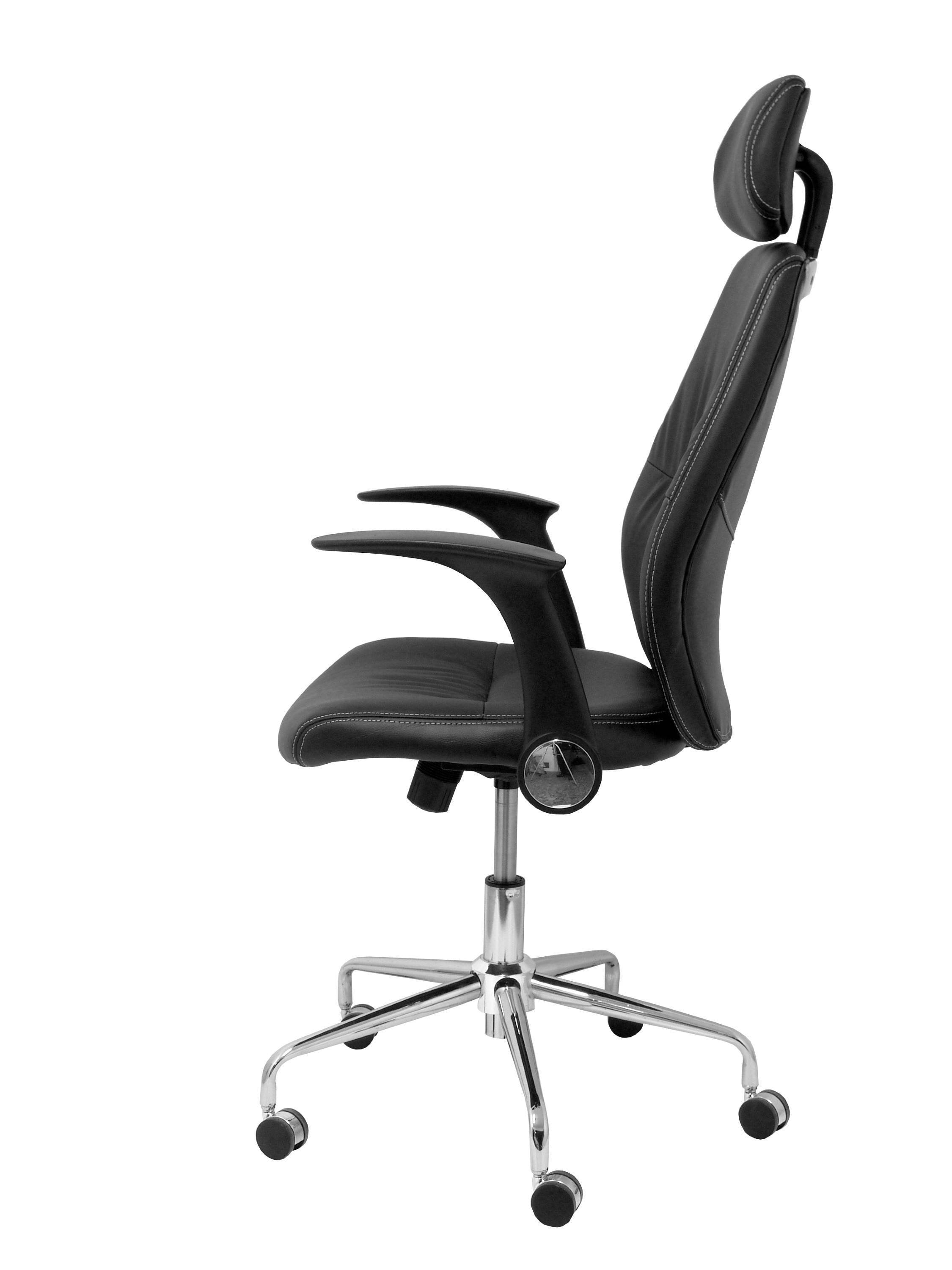 Silla Huelves Similpiel Negro Con Cabecero